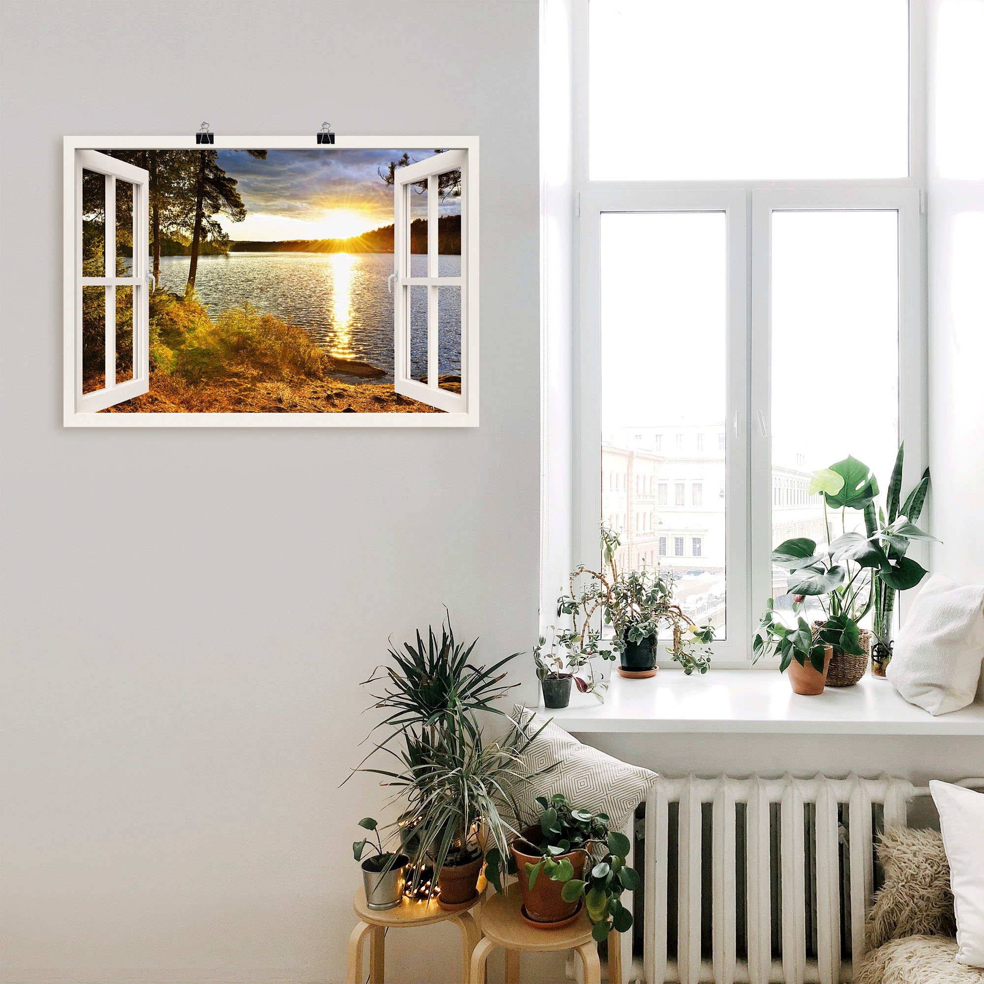 Artland Wandbild »Sonnenuntergang im Algonquin Park«, Fensterblick, (1 St.), als Leinwandbild, Poster, Wandaufkleber in verschied. Grössen
