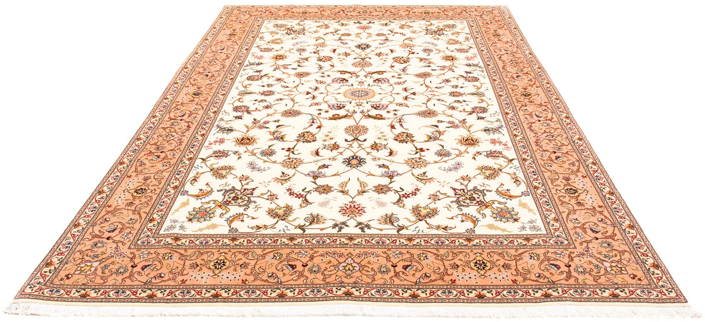 Image of morgenland Orientteppich »Perser - Täbriz - Royal - 302 x 203 cm - beige«, rechteckig, 7 mm Höhe, Wohnzimmer, Handgeknüpft, Einzelstück mit Zertifikat bei Ackermann Versand Schweiz