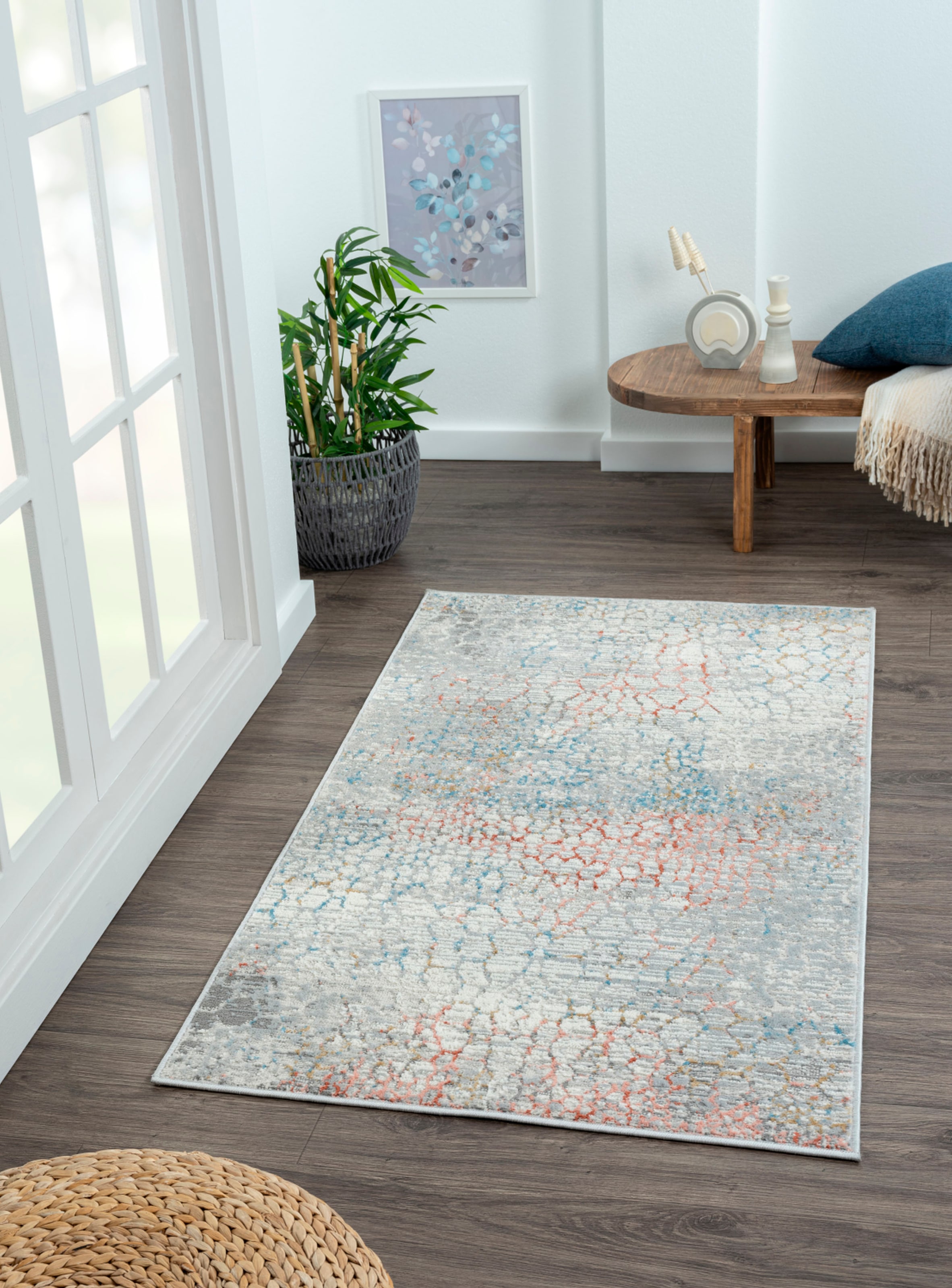 Image of Myflair Möbel & Accessoires Teppich "My Roots" rechteckig 8 mm Höhe Kurzflor, Retro-Design, besonders weich durch Microfaser