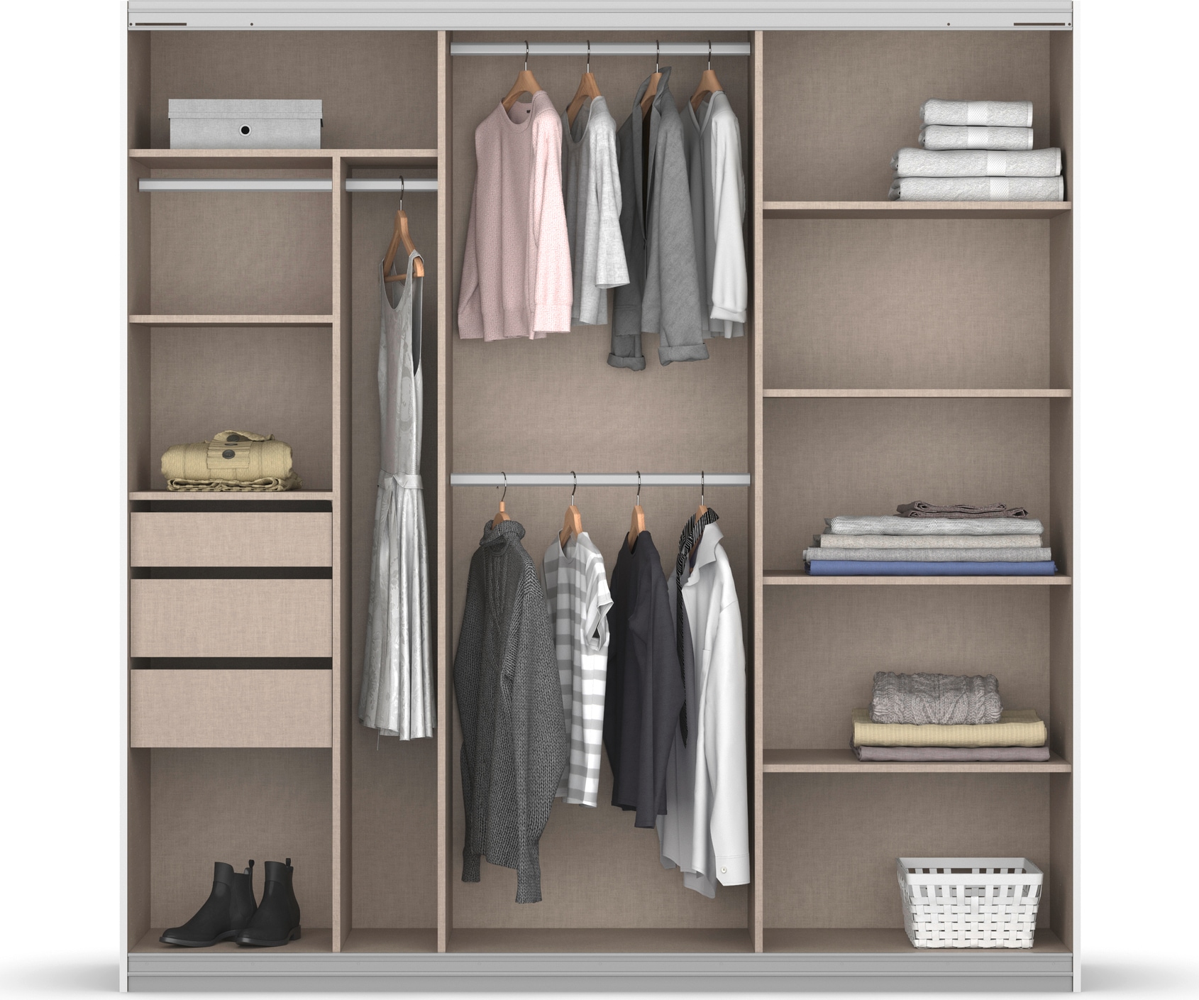 GOODproduct »Mehrzweckschrank Aktenschrank Möbel Mietswohnung Schlafzimmer OTELI« Breiten 211/278/323/368 cm Höhen 214/233 cm,  inkl. Passepartout optional mit Beleuchtung MADE IN GERMANY