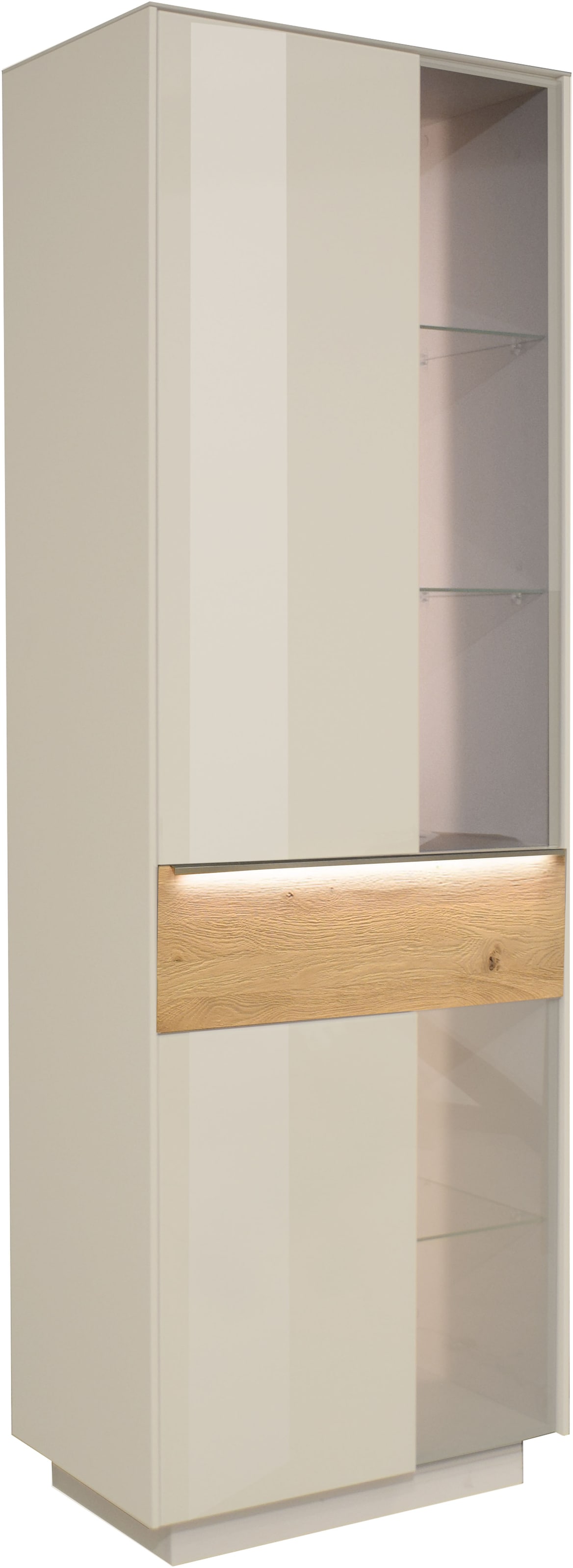 Mäusbacher Standvitrine Standvitrine, BHT  67/197/42 cm, inkl. Griffbeleuchtung, Türdämpfung