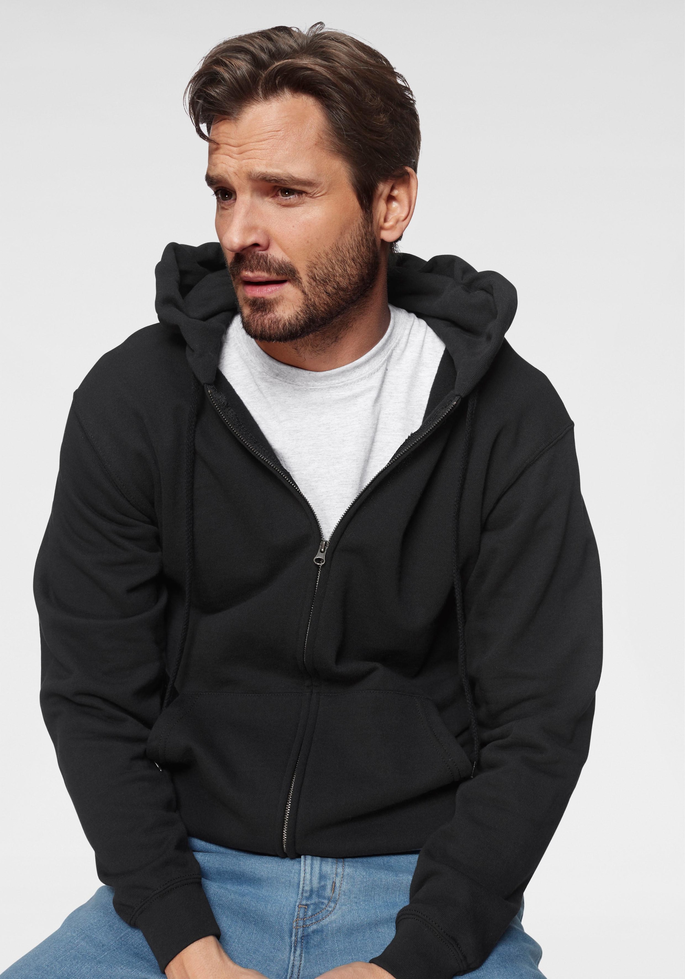 Image of Fruit of the Loom Kapuzensweatjacke mit Kängurutasche