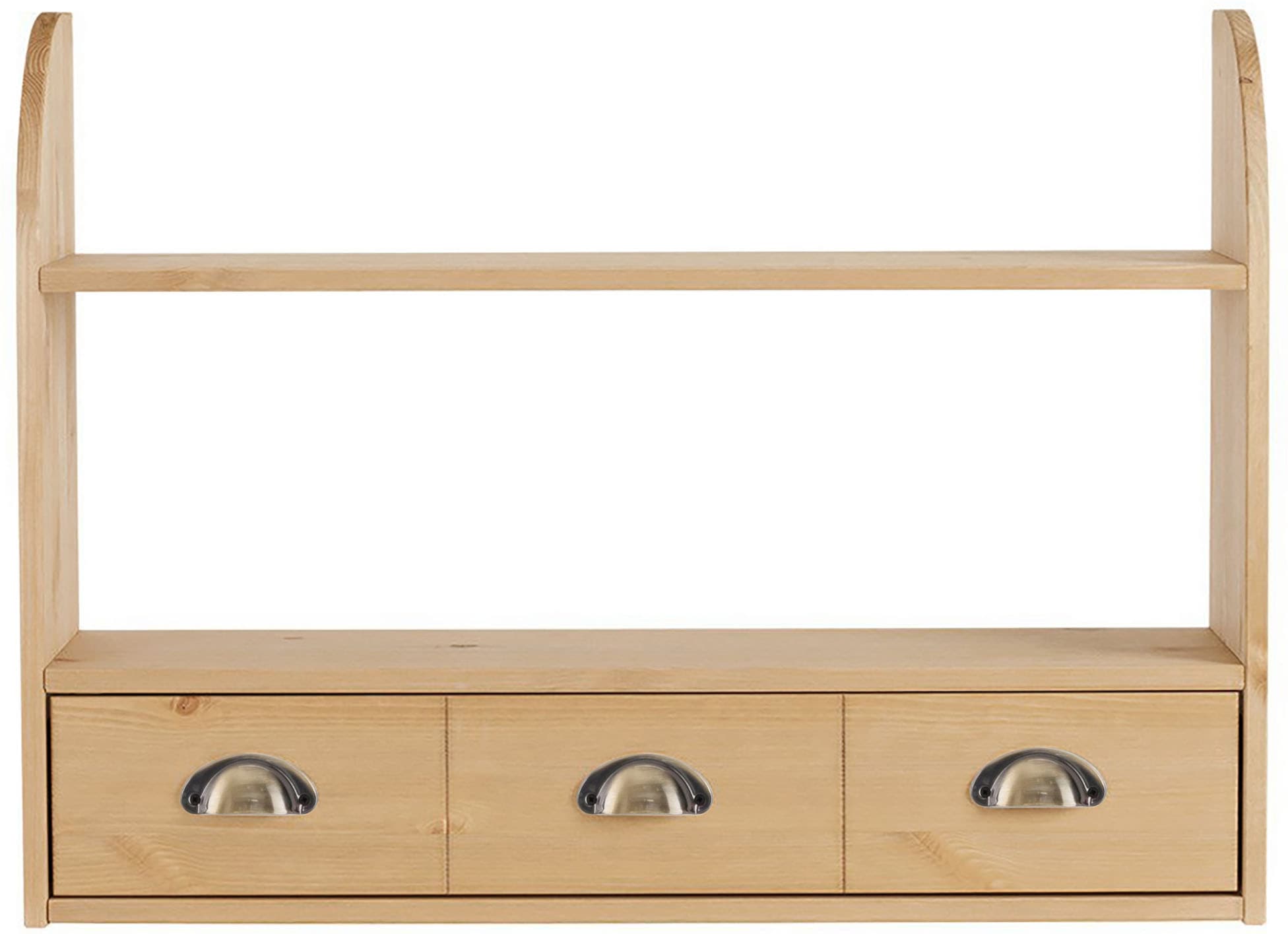Home affaire Étagère suspendue »Oslo« 75 cm de large, en bois massif de pin, 1 large tiroir, poignées en métal