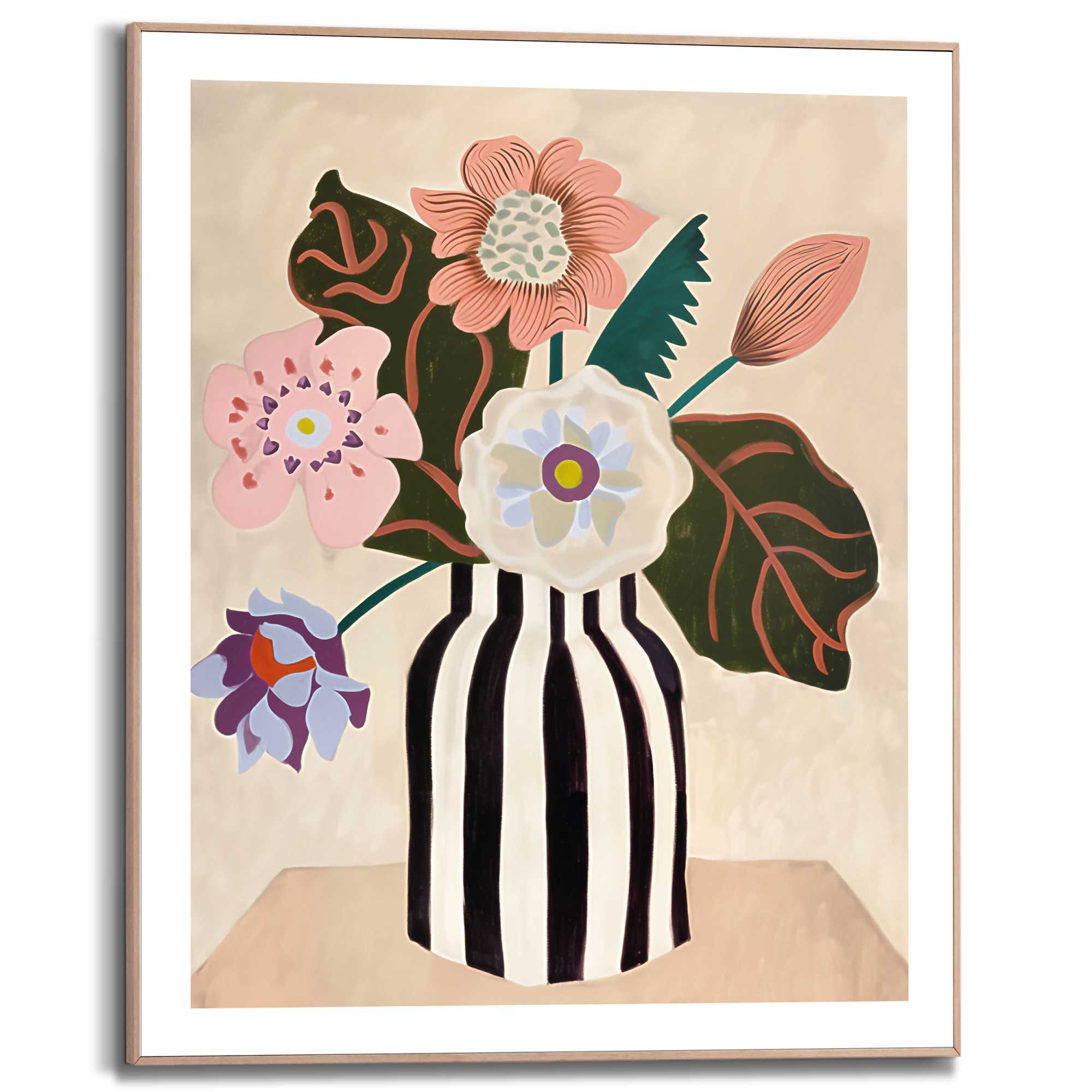 Image of Reinders Poster "Funky Flowers" Wohnzimmer - Blumen - Vase - Mehrfarbig - MDF - Blumen und Pflanzen