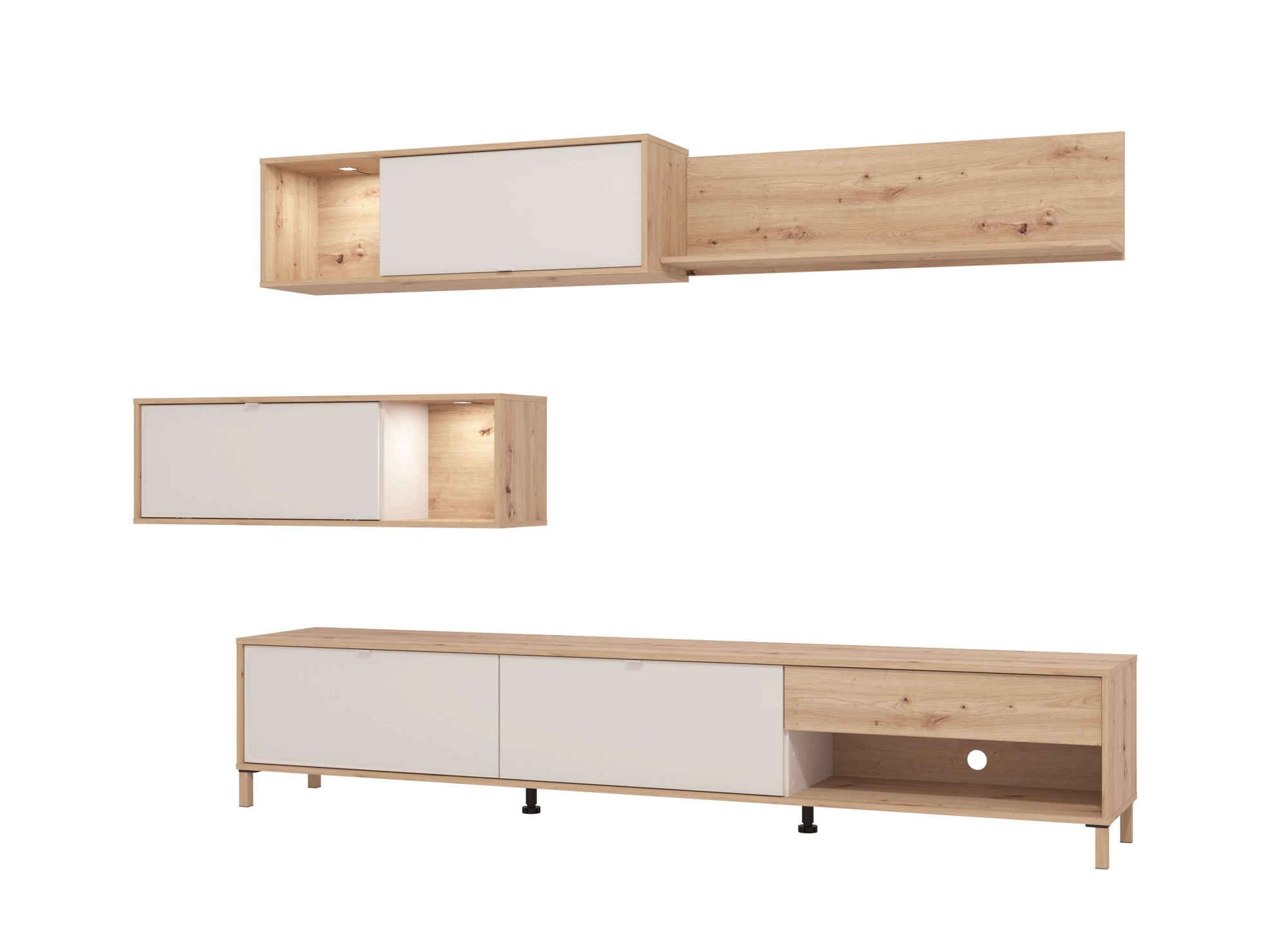 Home affaire Wohnwand »Norwich Anbauwand, Wohnkombination, Wohnzimmer-Set« 4 Stk. tlg.