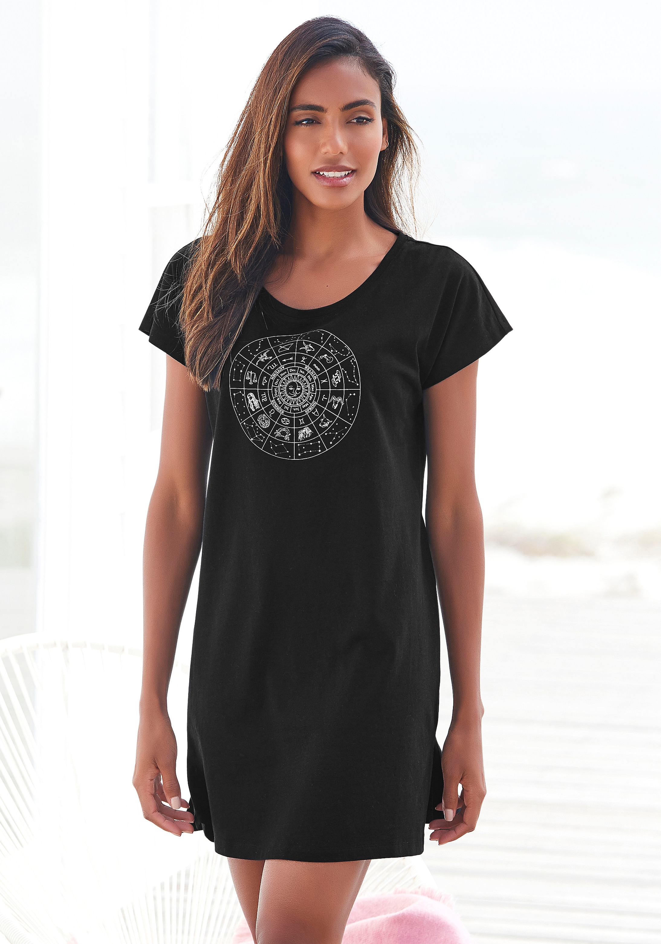 Image of Vivance Dreams Sleepshirt, mit Galaxy-Muster bei Ackermann Versand Schweiz