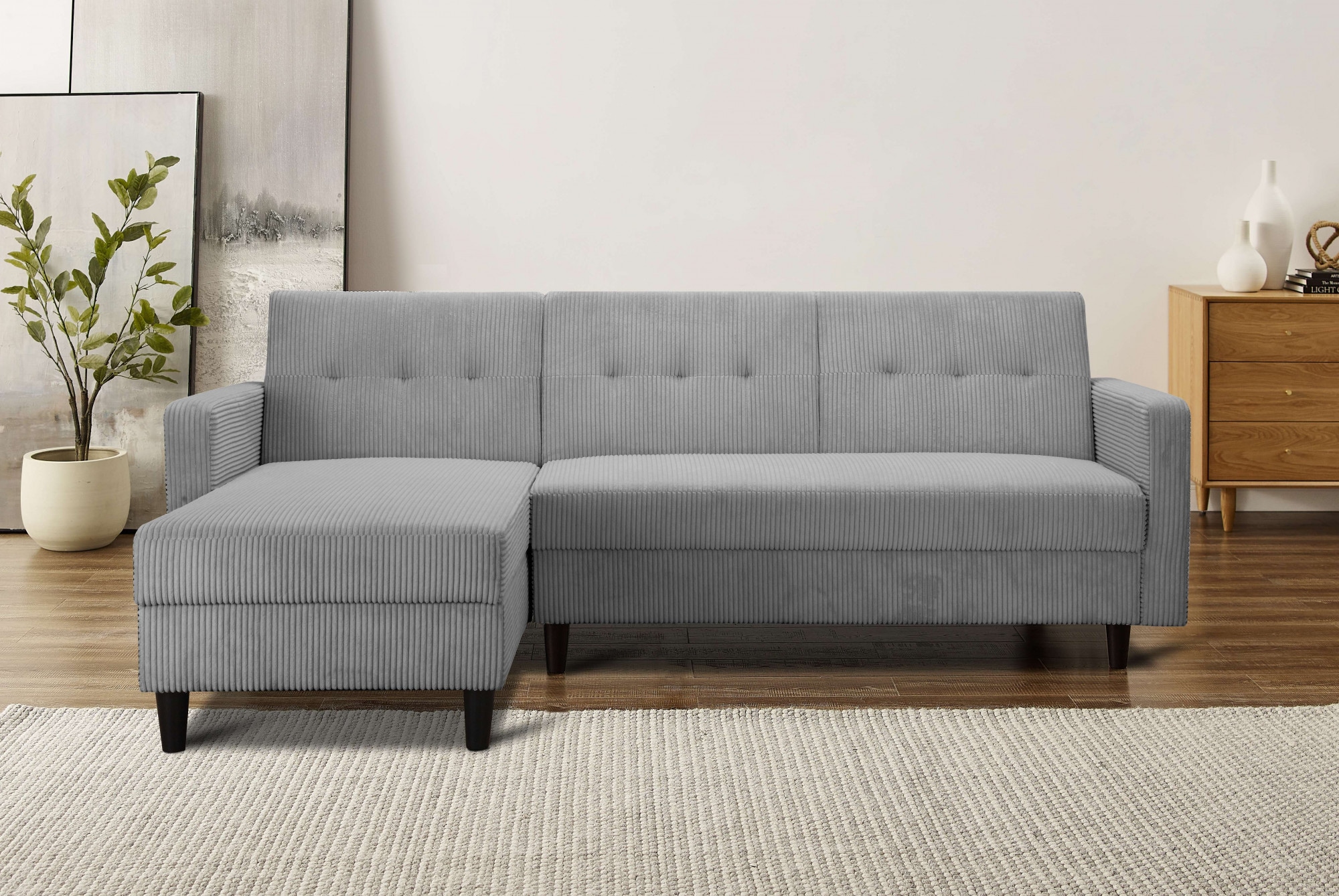 Image of Dorel Home Ecksofa "Hartford II" mit Bettfunktion und Stauraum, Recamiere beidseitig montierbar
