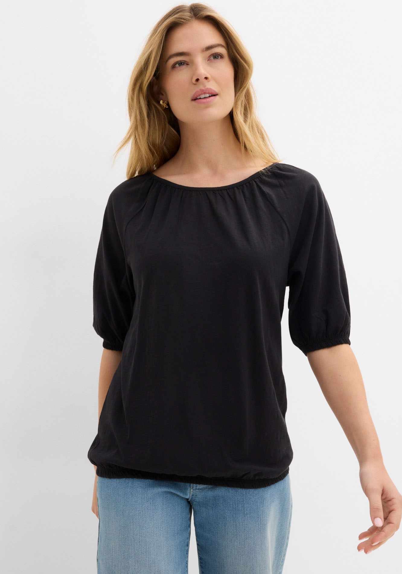 Image of bonprix T-Shirt "Shirt aus reiner Baumwolle" Ballonform, lockere Passform, Halbarm-Design, aus reiner Baumwolle