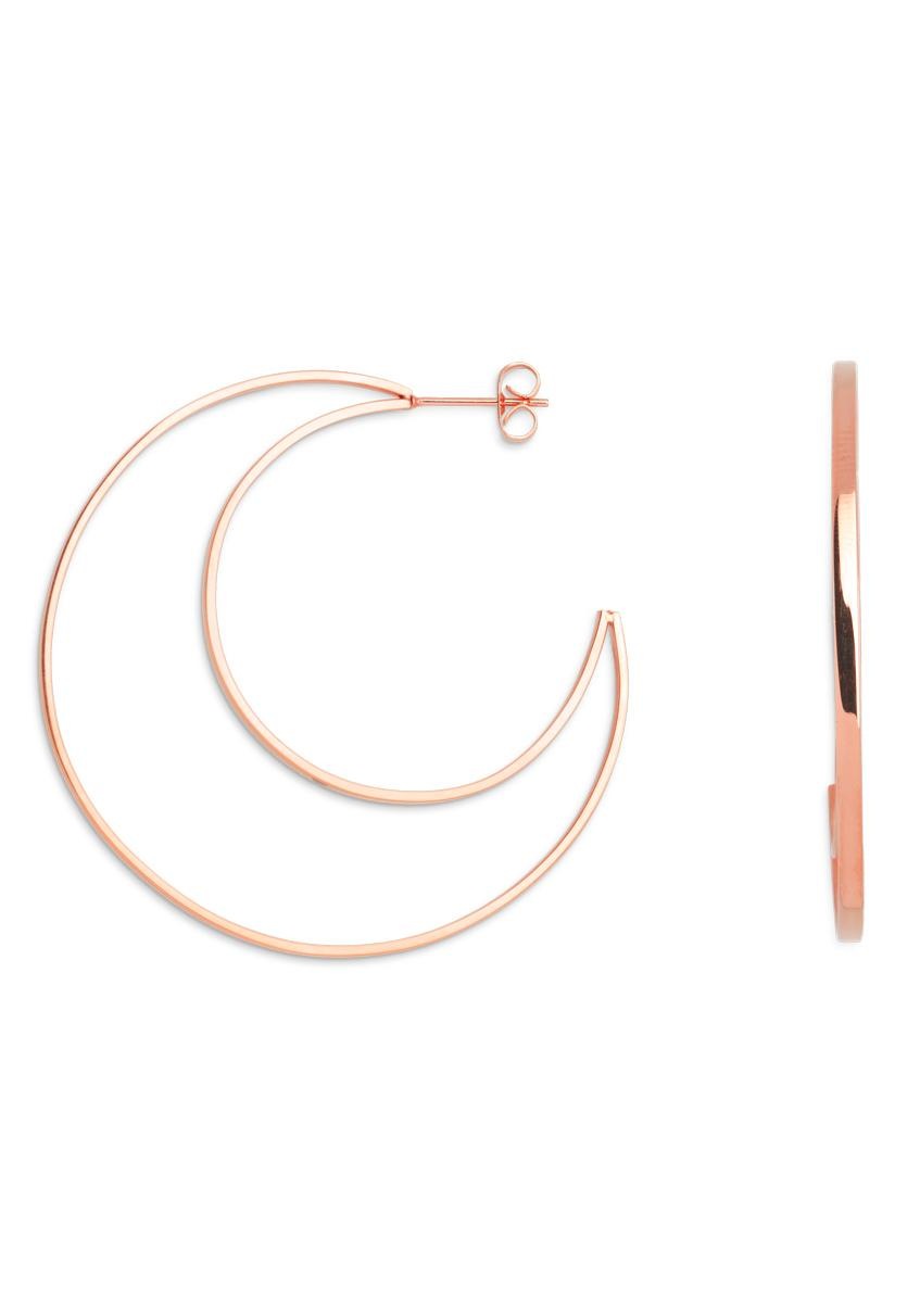 Paar Creolen »Halbmond Classic in Steel, X6400R«