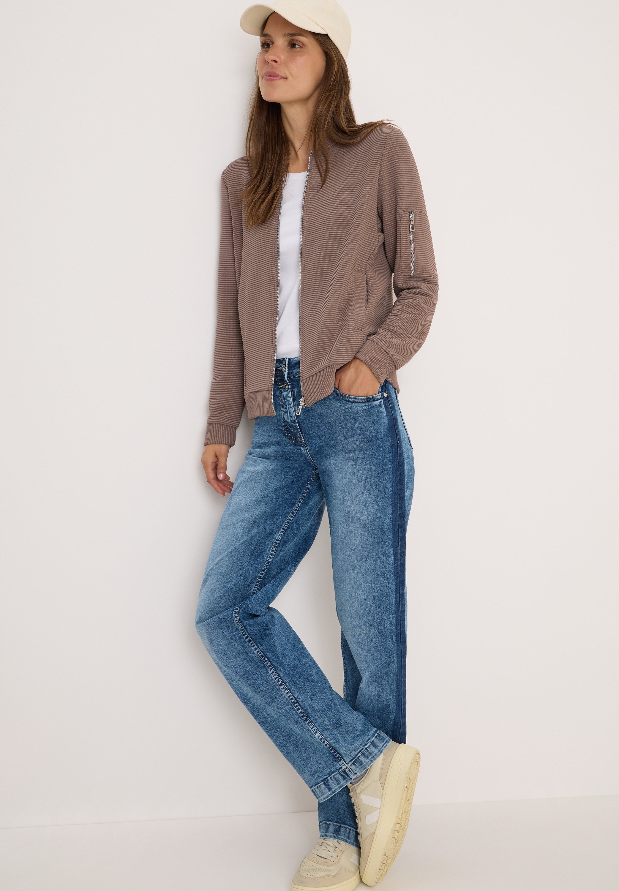 Cecil Blouson, mit Reissverschluss, im Ottoman-Look