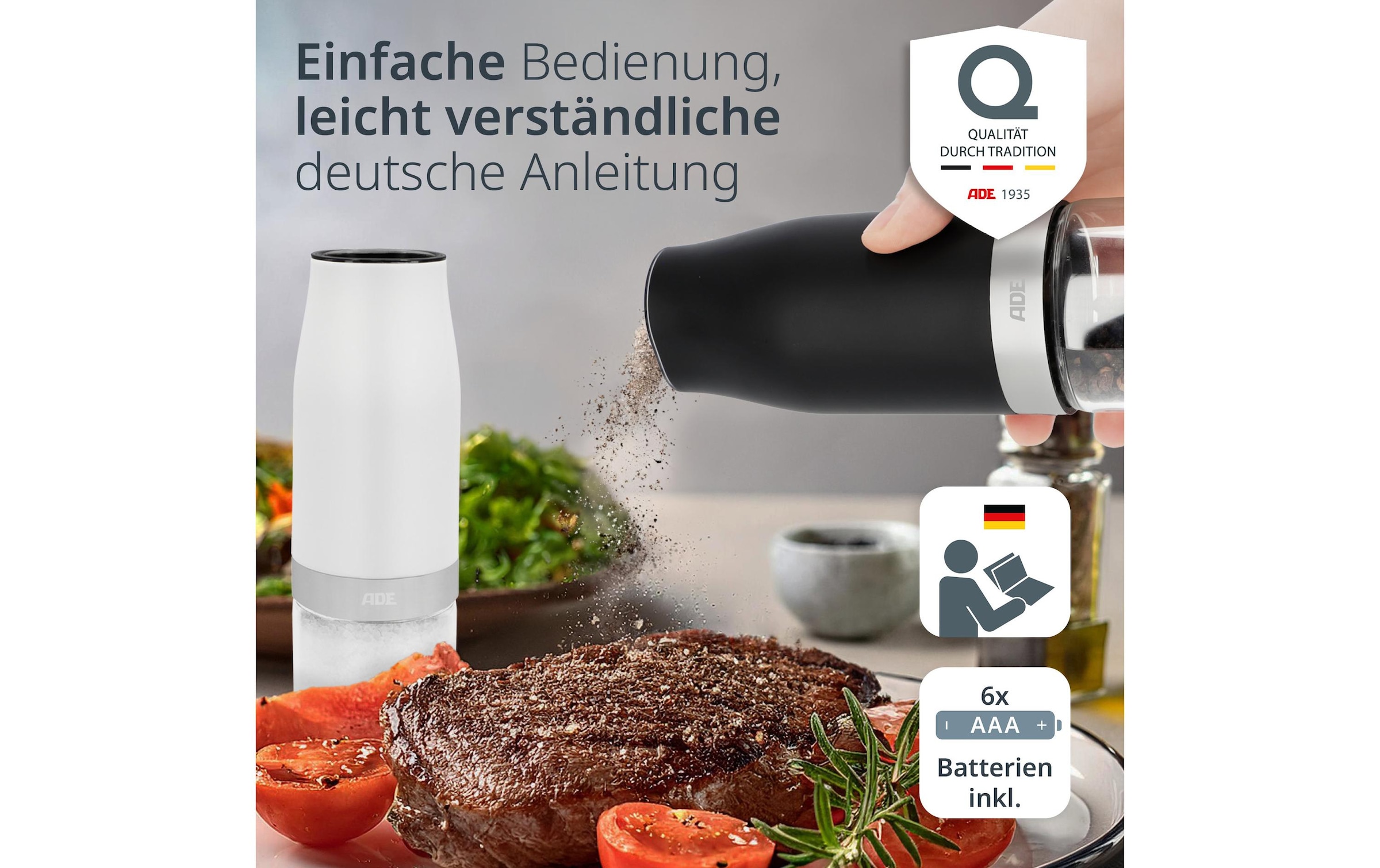 ADE Salz-/Pfeffermühle »2er Set 18,3 cm«, (2 St.)