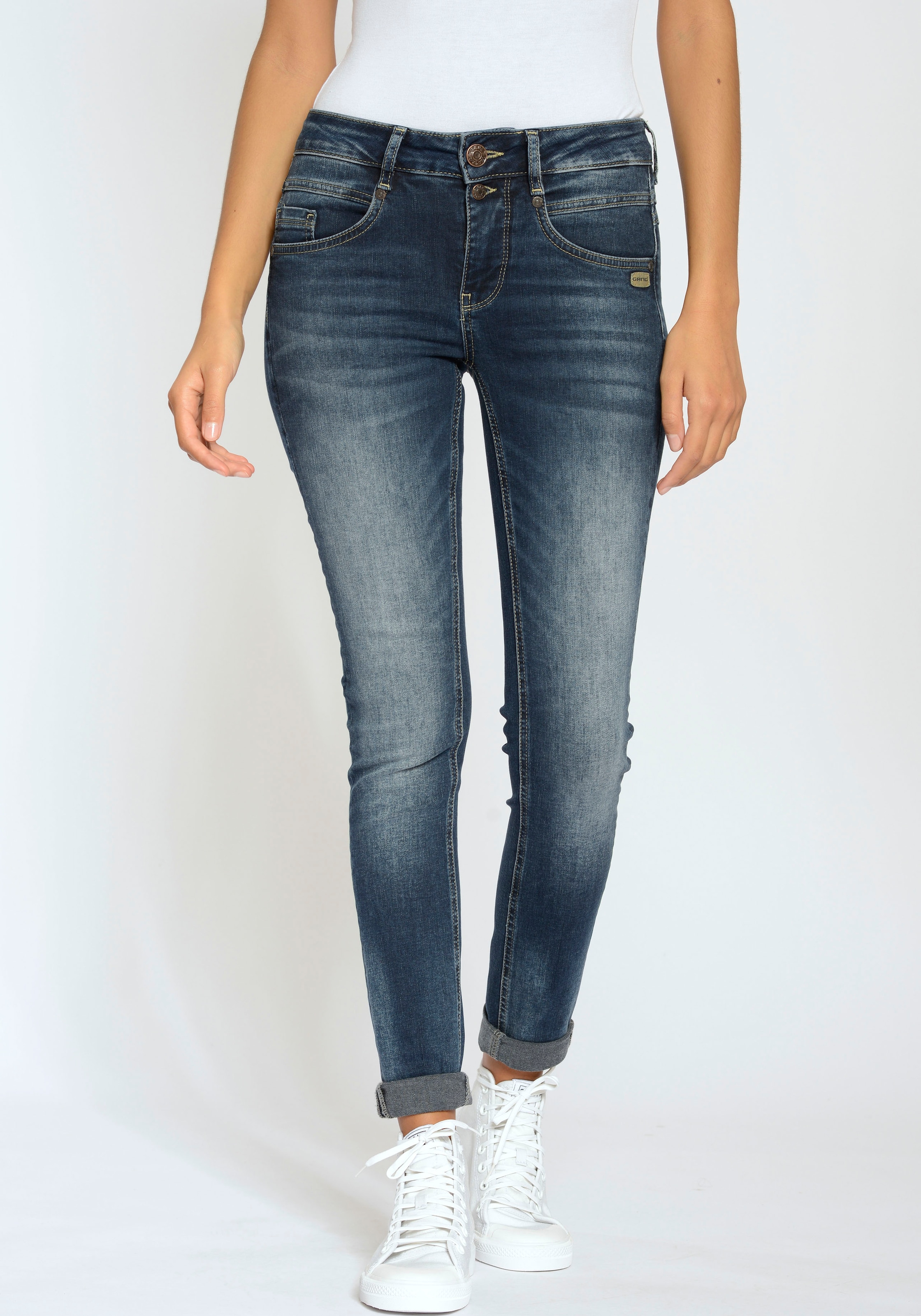 GANG Skinny-fit-Jeans »94MORA«, mit 3-Knopf-Verschluss und Passe vorne