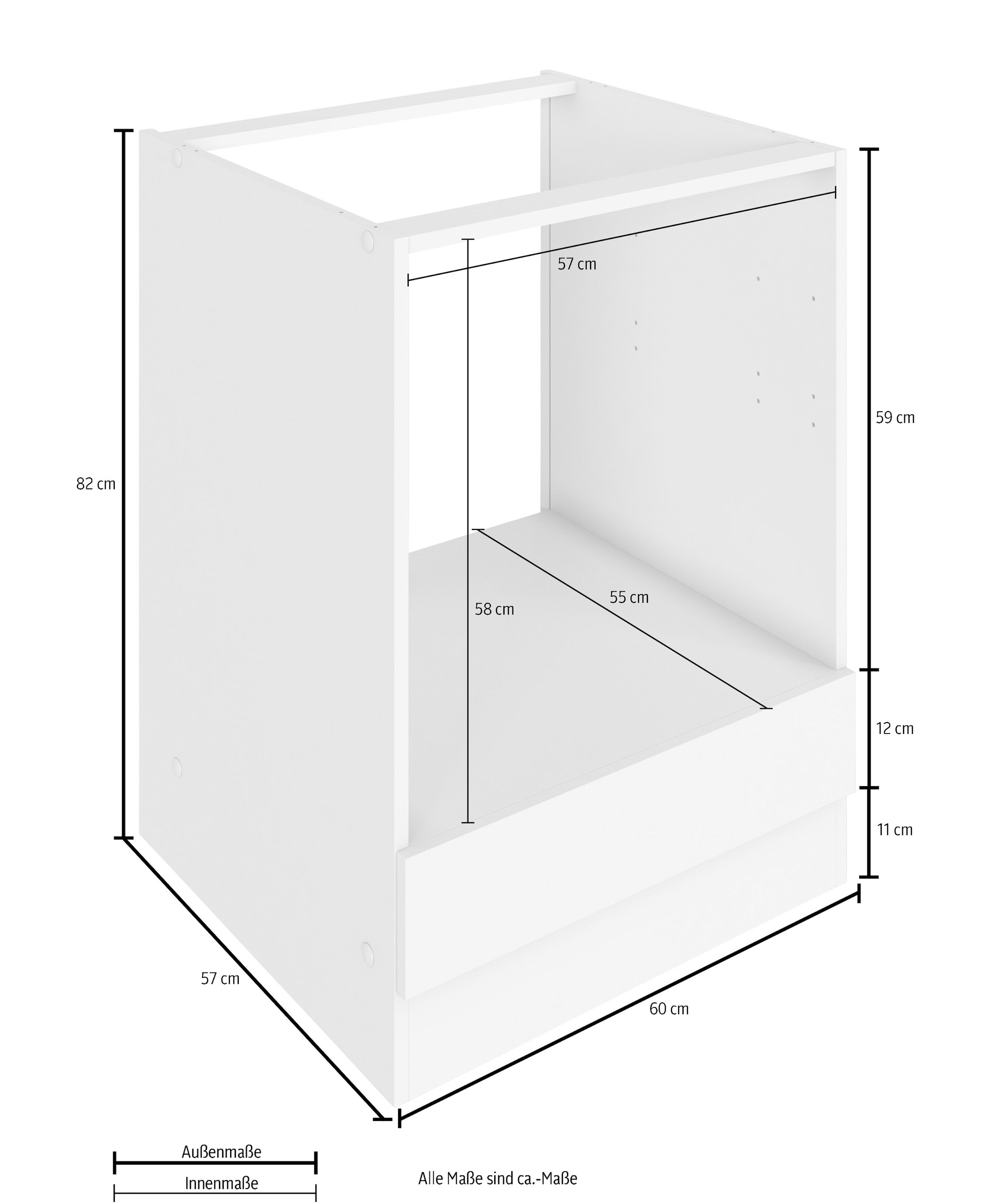 KOCHSTATION Herdumbauschrank »KS-Luhe« 60 cm breit