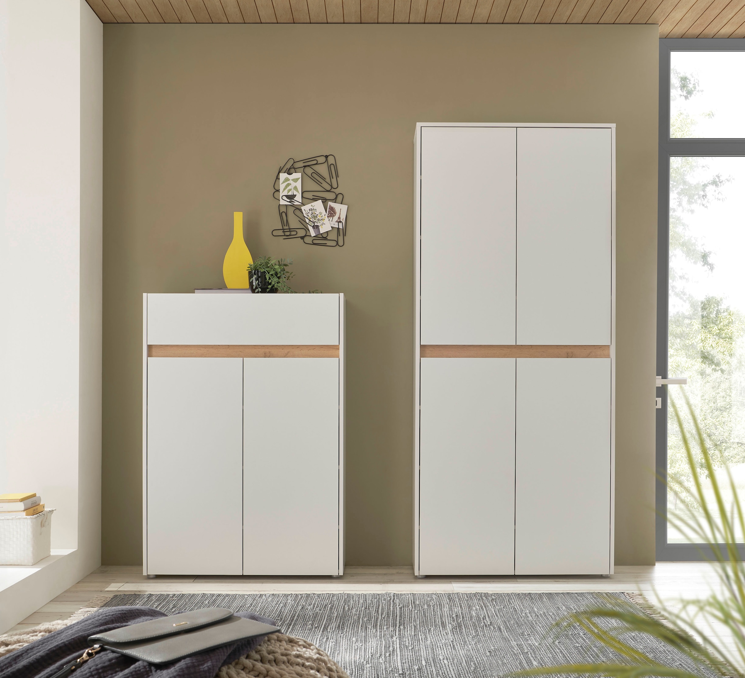 Home affaire Garderoben-Set »City/Giron, moderne Garderobe, viel Stauraum, ca. 48 Schuhe« Set, 2 Stk. tlg.