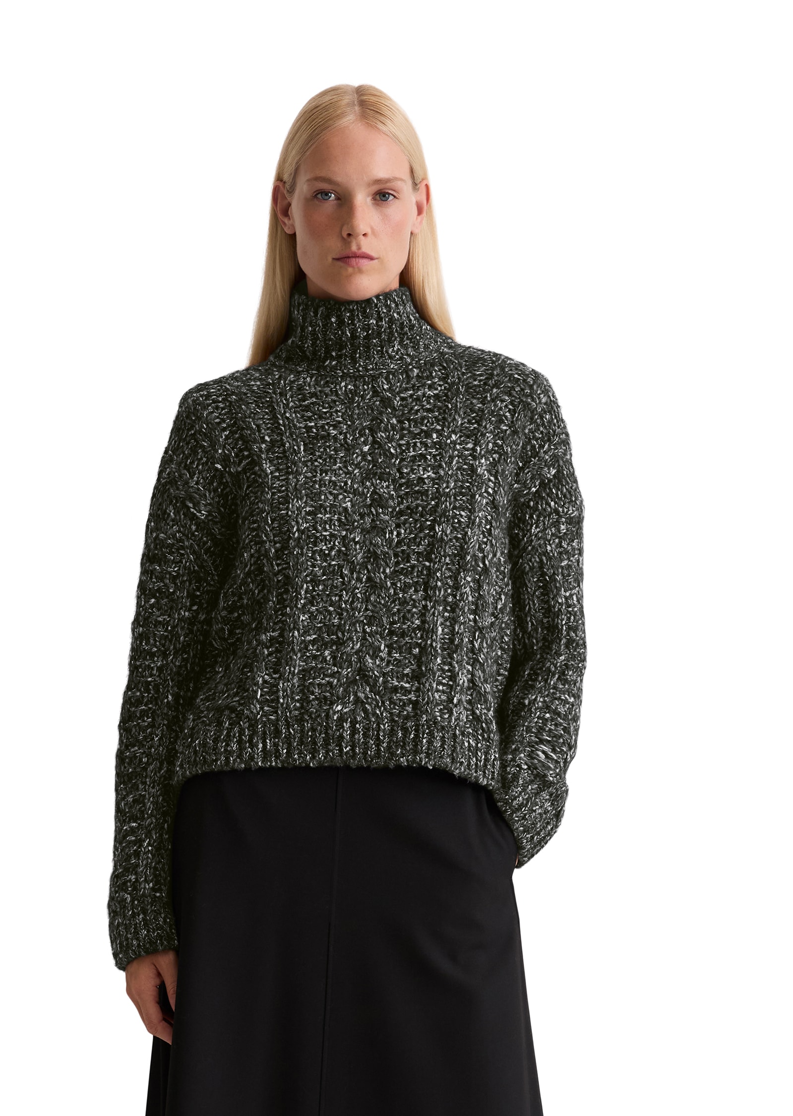 Image of Marc OPolo Strickpullover Stehkragen, oversized fit, Zopfstrick