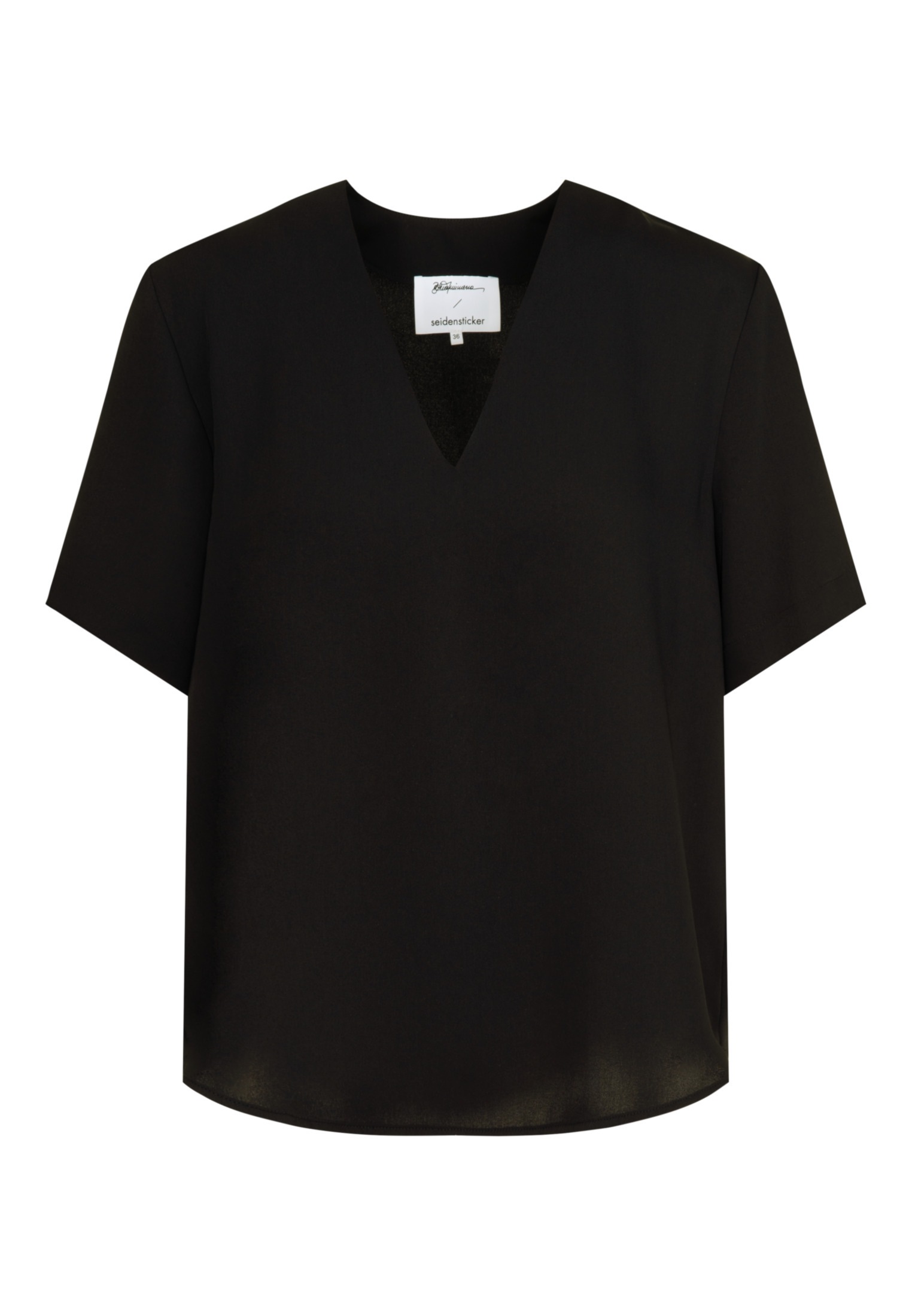 seidensticker Shirtbluse »Schwarze Rose«, Kurzarm V-Neck Uni