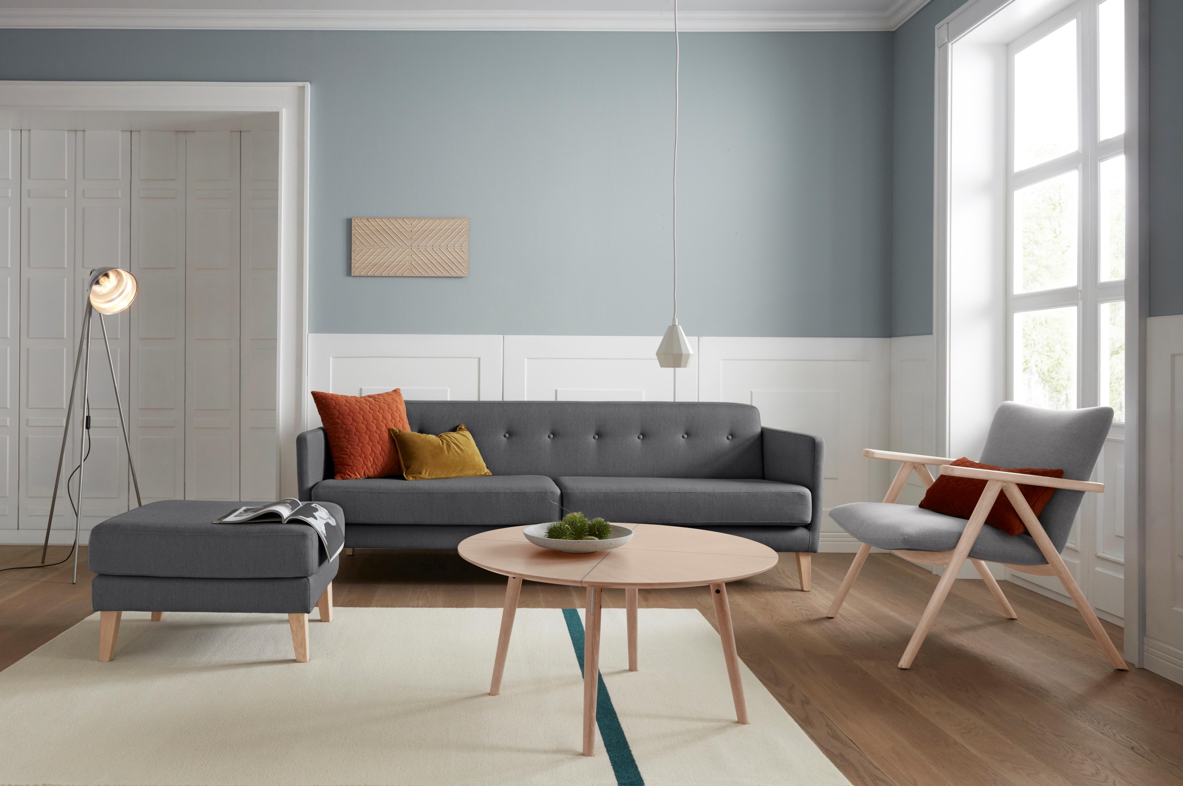 andas 3-Sitzer »Raadal«, in skandinavischem Design, Knopfheftung, Design by Morten Georgsen