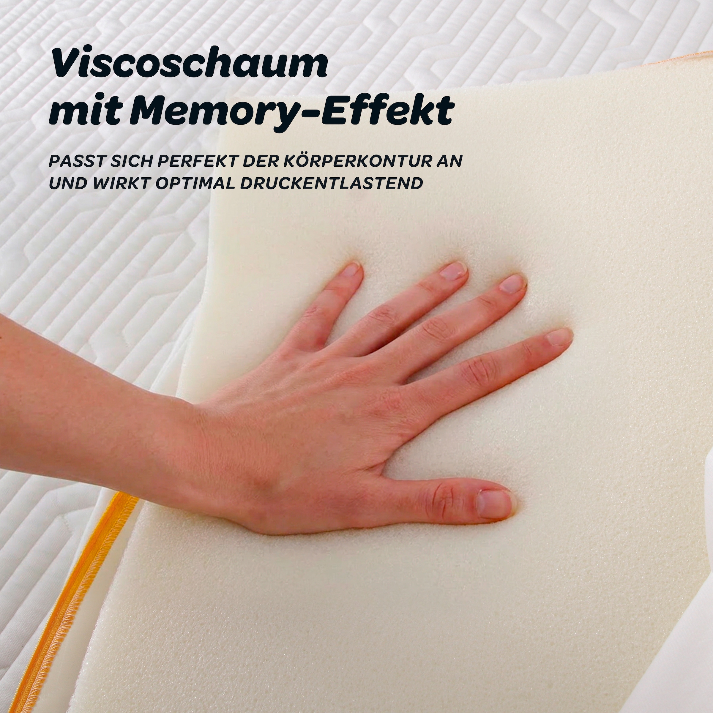 Dunlopillo 1100000002199 »Elements, Premium Viscotopper 90x200 & 140x200 cm & weitere Grössen« surmatelas fabriqué dans l’UE, adapté aux lits boxspring,