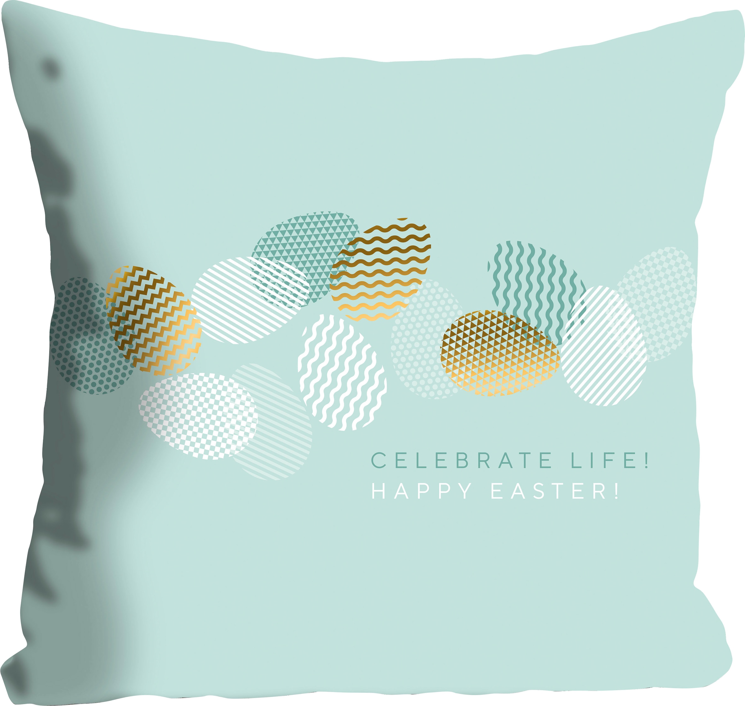 queence Coussin décoratif »CELEBRATE LIFE!« mit bunten Ostereiern