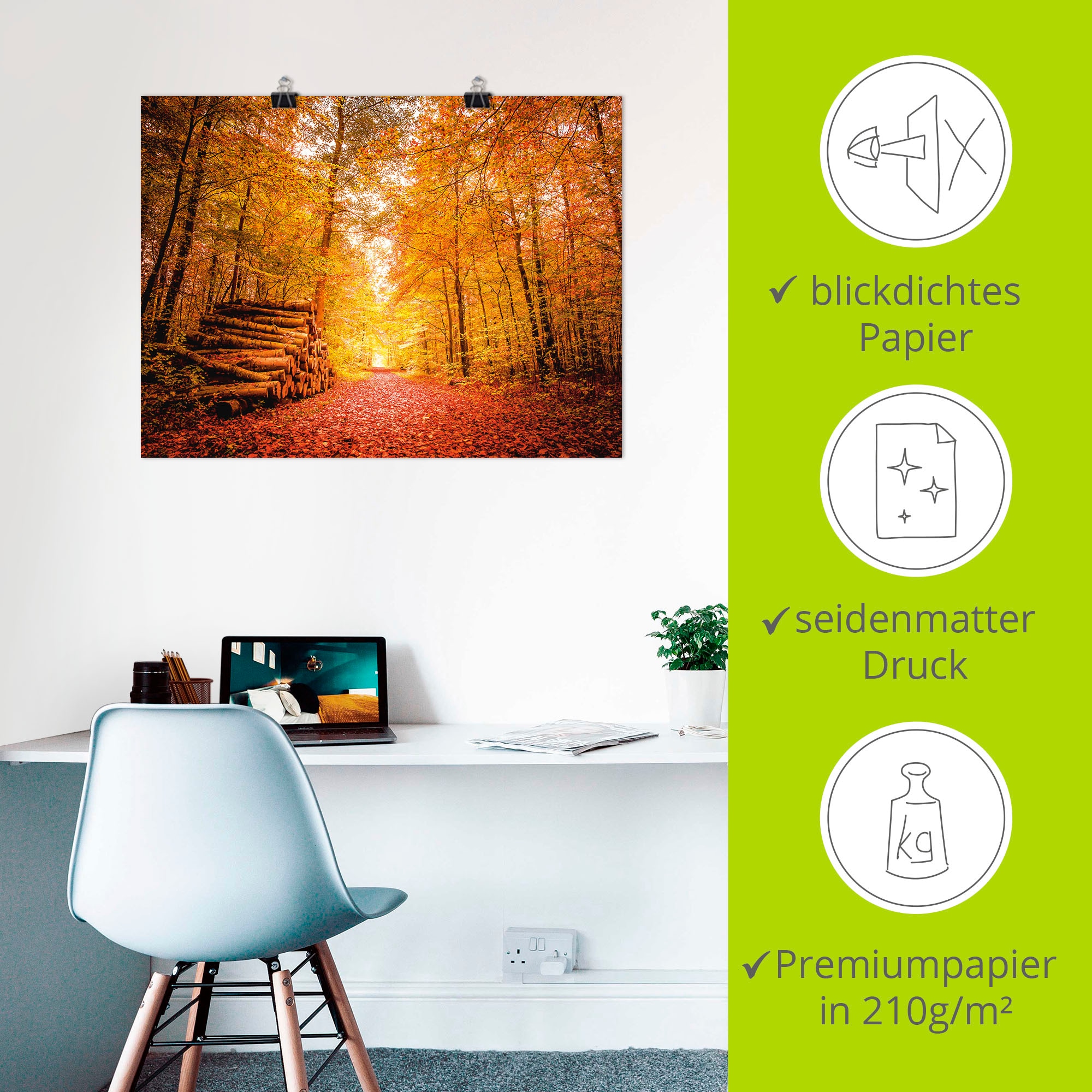 Artland Poster »Herbstlandschaft«, Vier Jahreszeiten, (1 St.), als Alubild, Leinwandbild, Wandaufkleber oder Poster in versch. Grössen