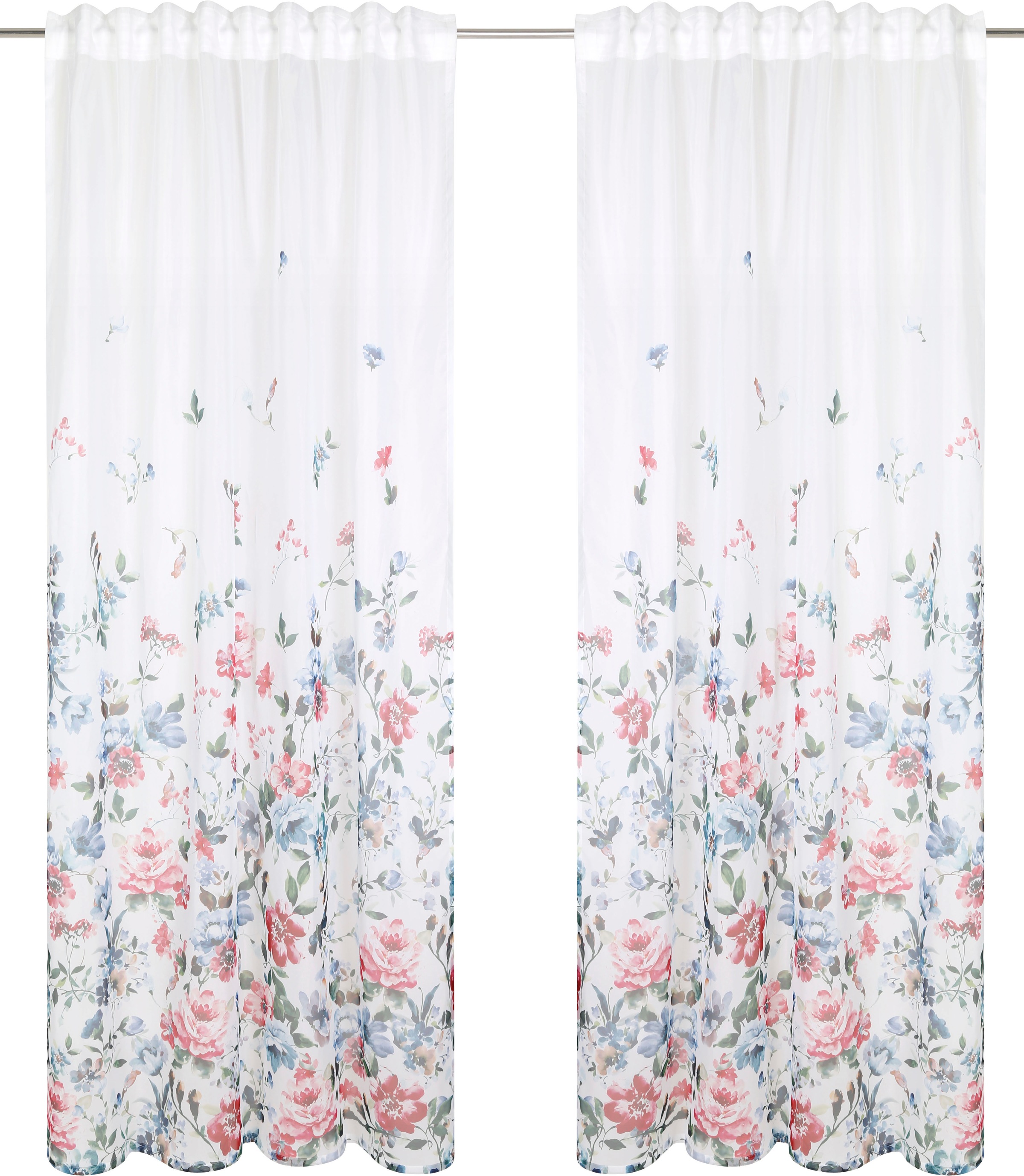 Image of my home Gardine »Millie«, (1 St.), Voile mit Blumendruck, verschiedene Grössen, transparent, bedruckt bei Ackermann Versand Schweiz