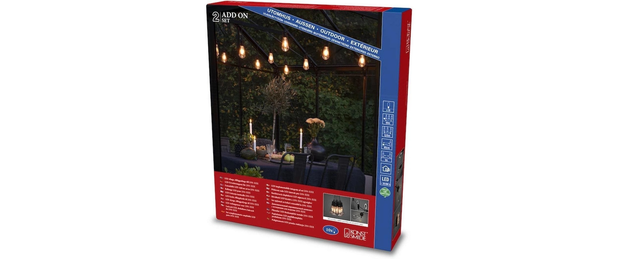 KONSTSMIDE Lichterkette »Erweiterung 10 LEDs Transparent«, 10 St.-flammig