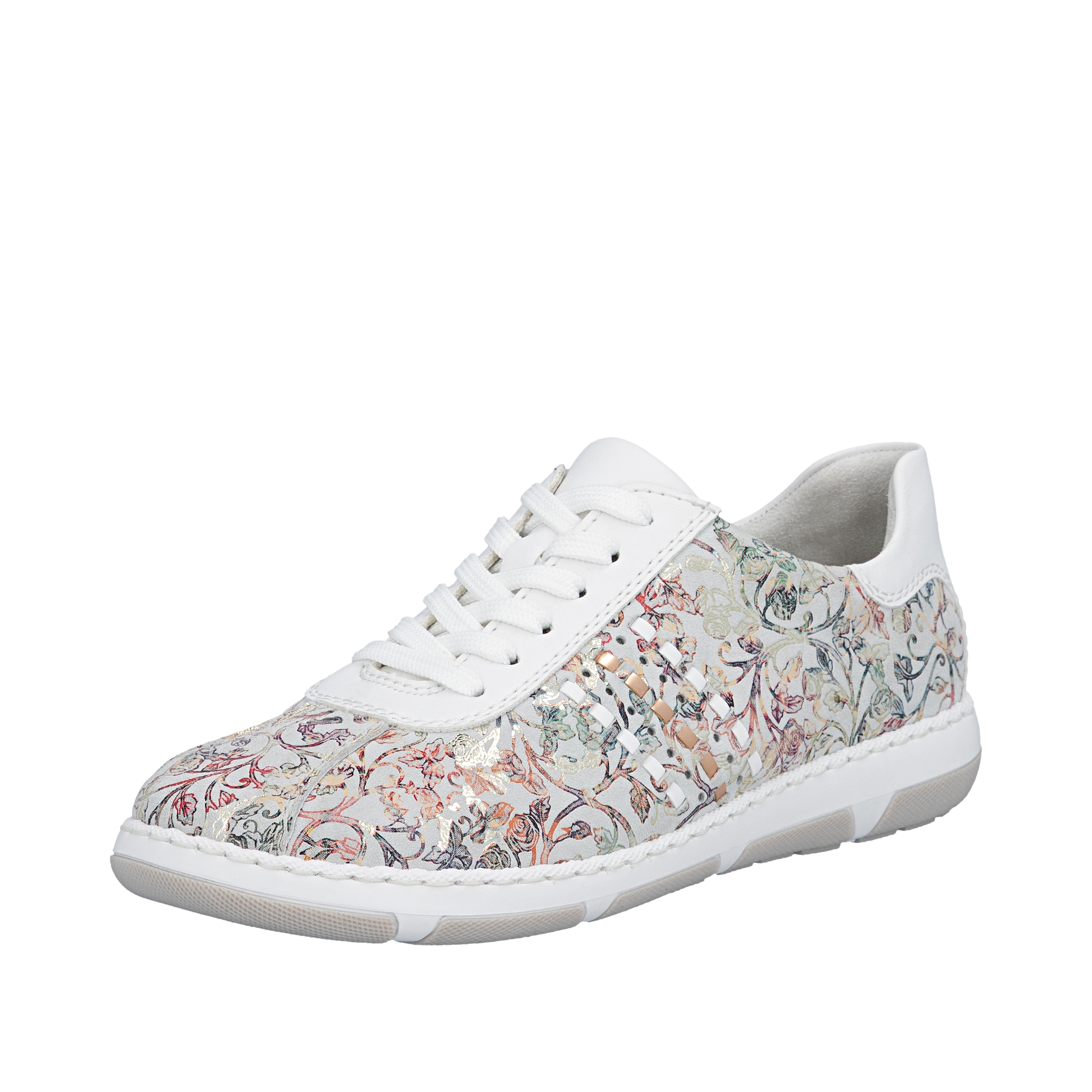 Image of Rieker Sneaker Schnürschuh, Halbschuh, Freizeitsneaker mit floraler Musterung