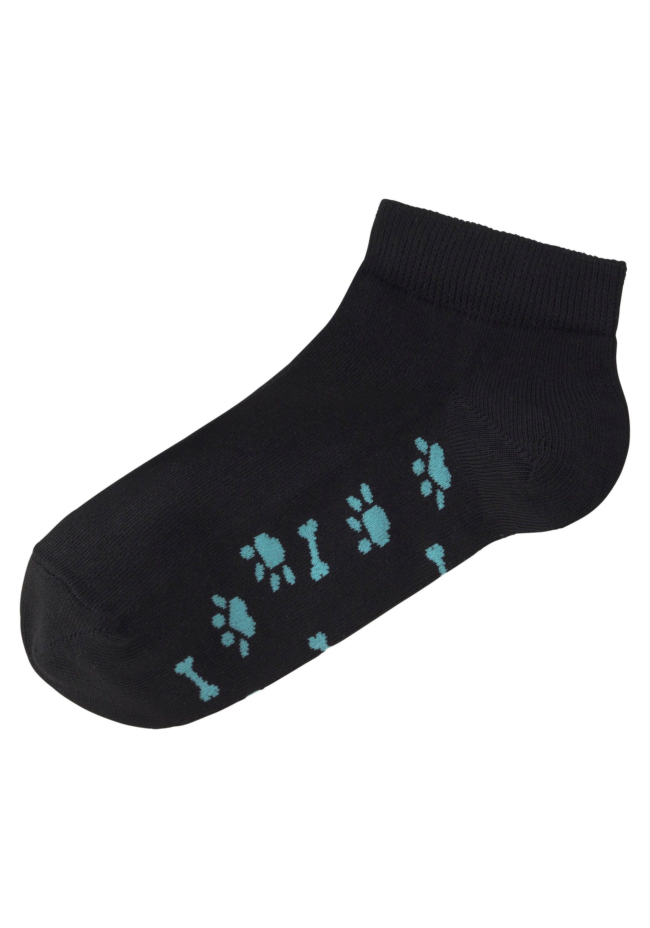 Arizona Sneakersocken, (Packung, 5 Paar), mit süssem Pfotendesign unter der Sohle