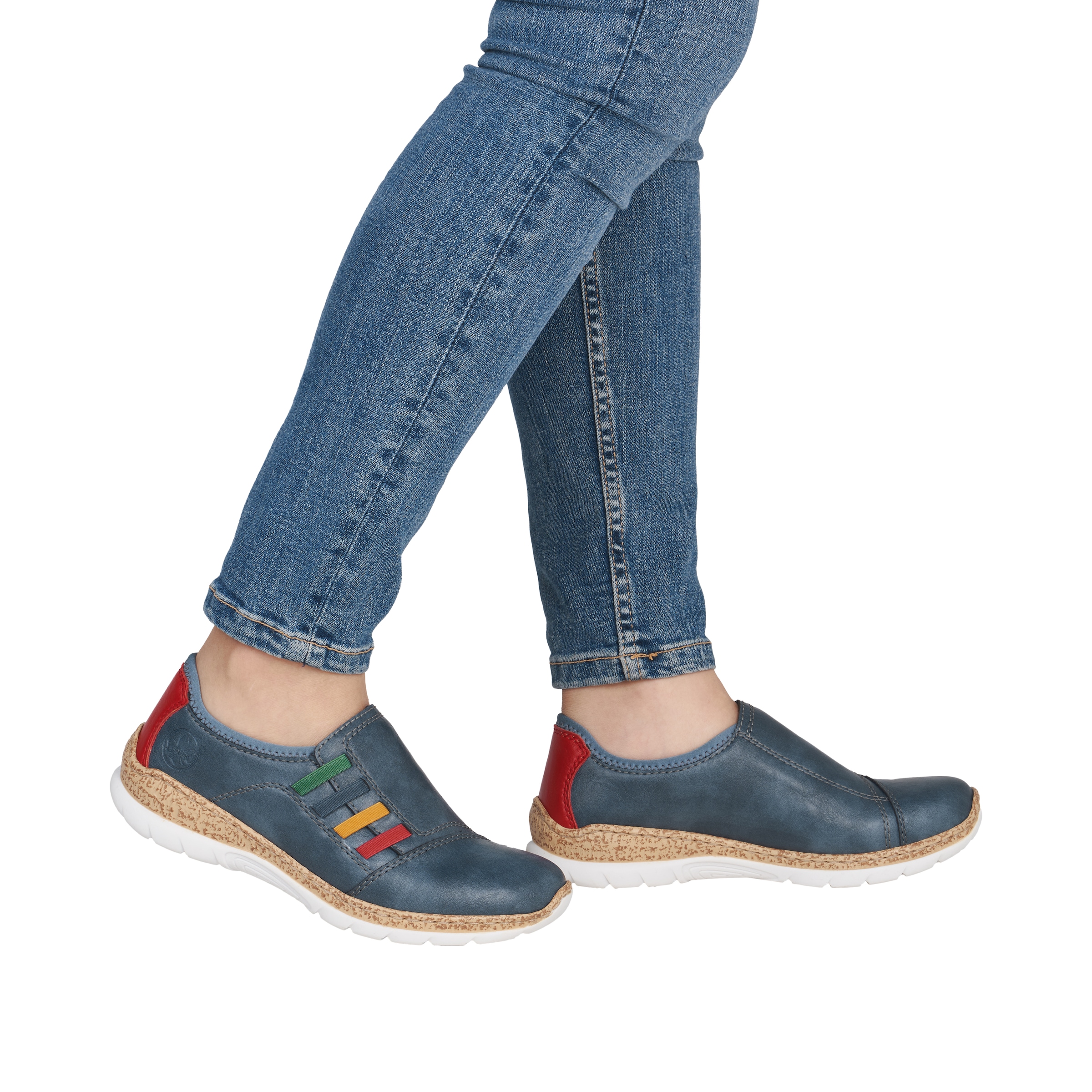 Rieker Slipper  Sneakers slip-on, chaussure à enfiler, chaussure basse avec empiècements stretch colorés