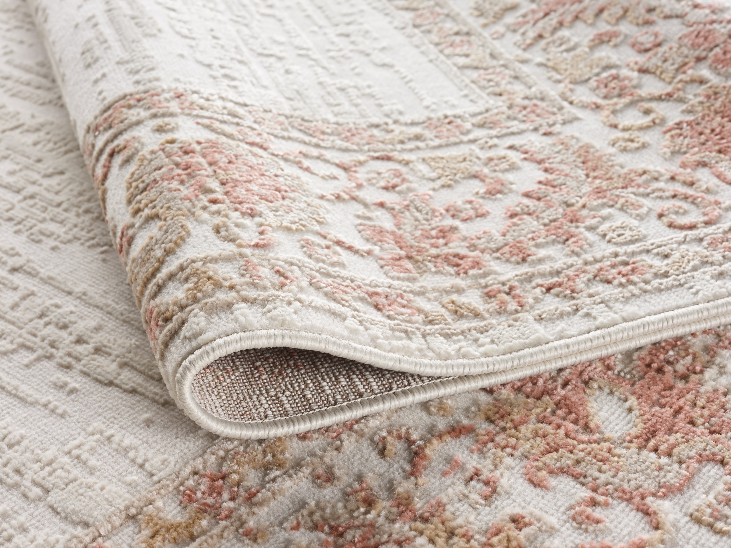 GOODproduct Teppich »Fennia, Blumen-Motiv« rechteckig 7 mm Höhe Bordüre, Floral, meliert, Wohnzimmer, Schlafzimmer, Esszimmer