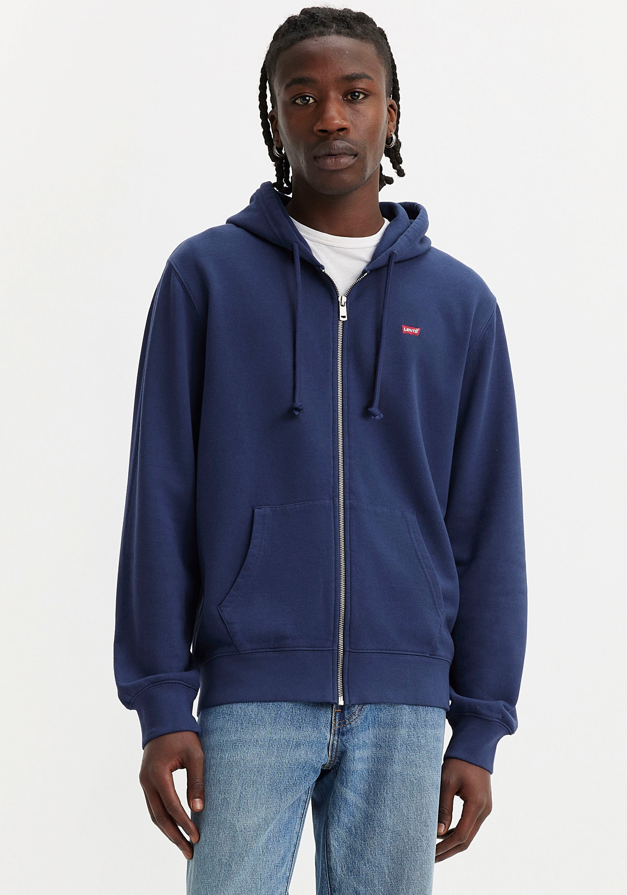 Image of Levis Kapuzensweatjacke "NEW ORIGINAL ZIP UP" mit Logo-Stickerei und Kängurutasche