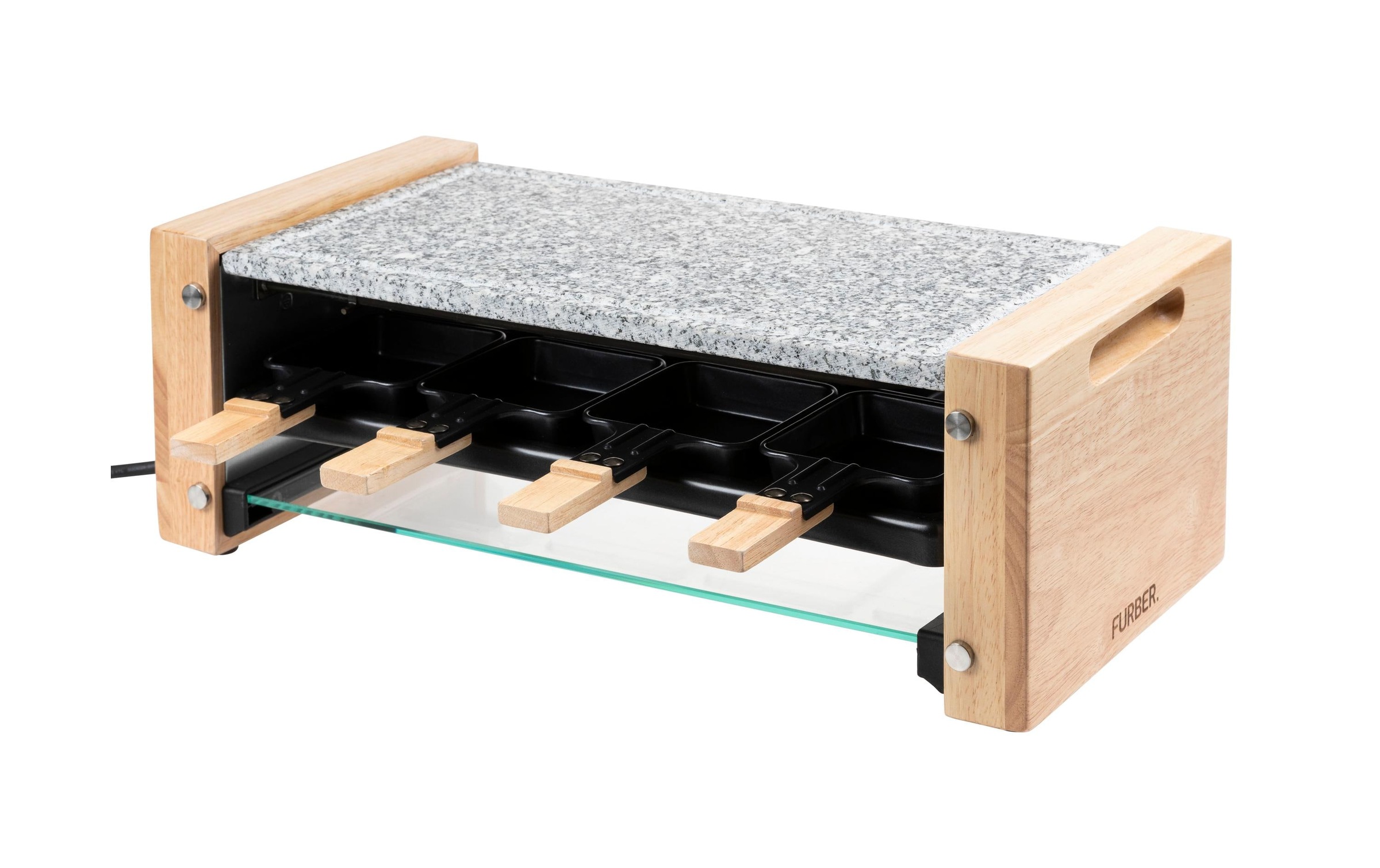 Image of FURBER Raclette "Raclette-Grill 8P Holz/Stein" 1.200 W