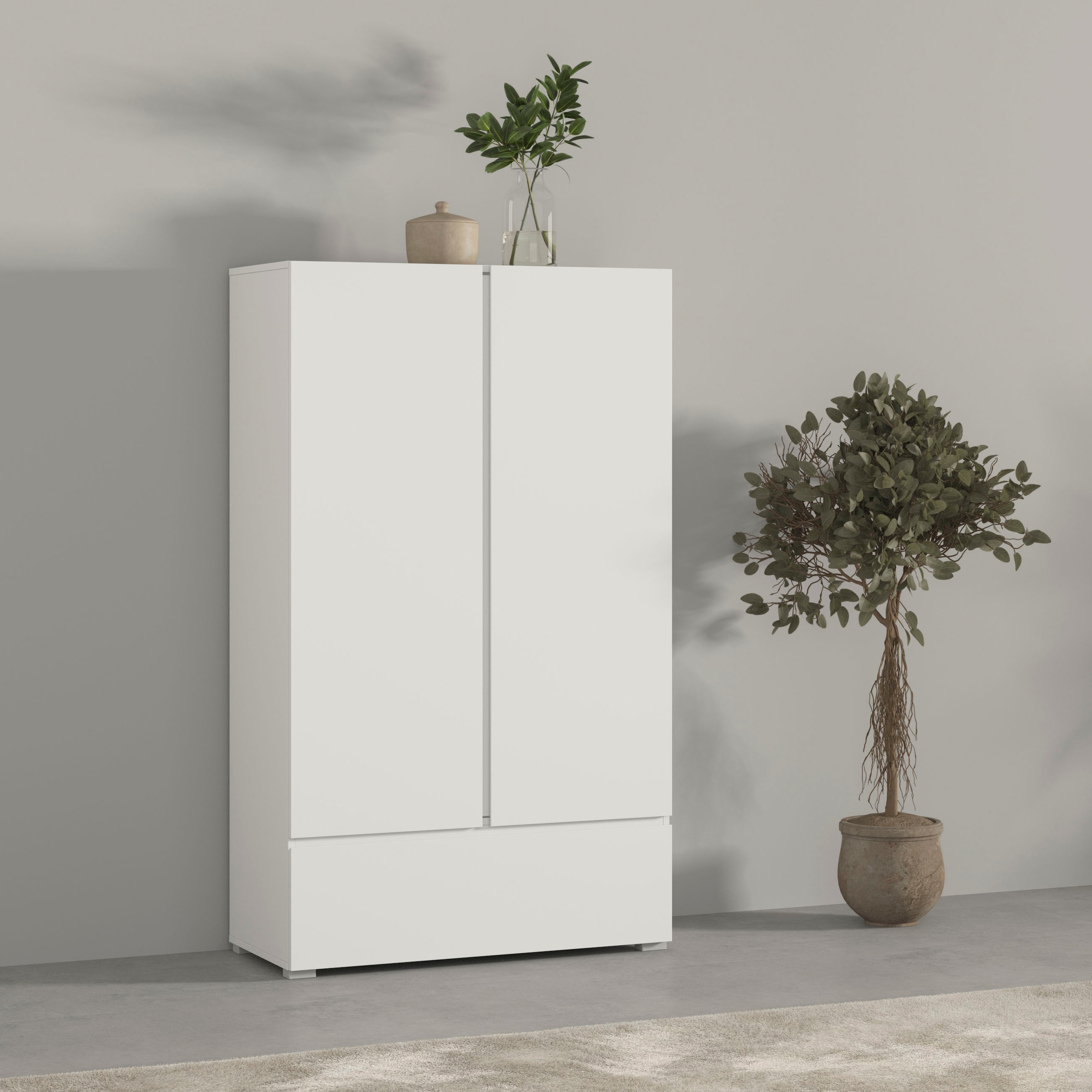 GOODproduct Armoire multi-usages »Metric,Breite 89 cm, Highboard, Universalschrank, Garderobe« armoire à linge avec beaucoup de rangement, étagères réglables