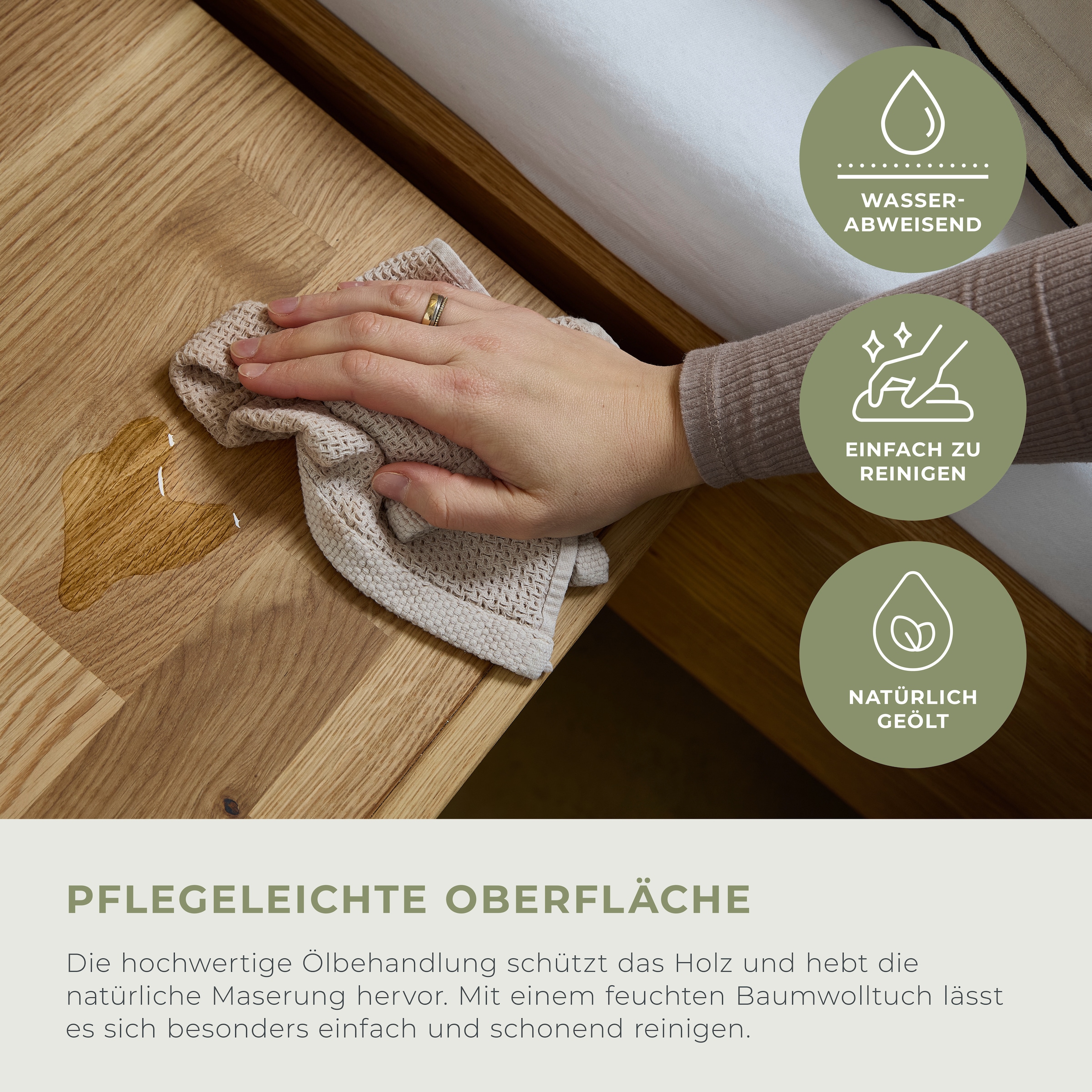 Home affaire Lit en bois massif »Ambroise aus Wildeiche« inkl. LED-Beleuchtung, wahlweise auch in Überlänge erhältlich