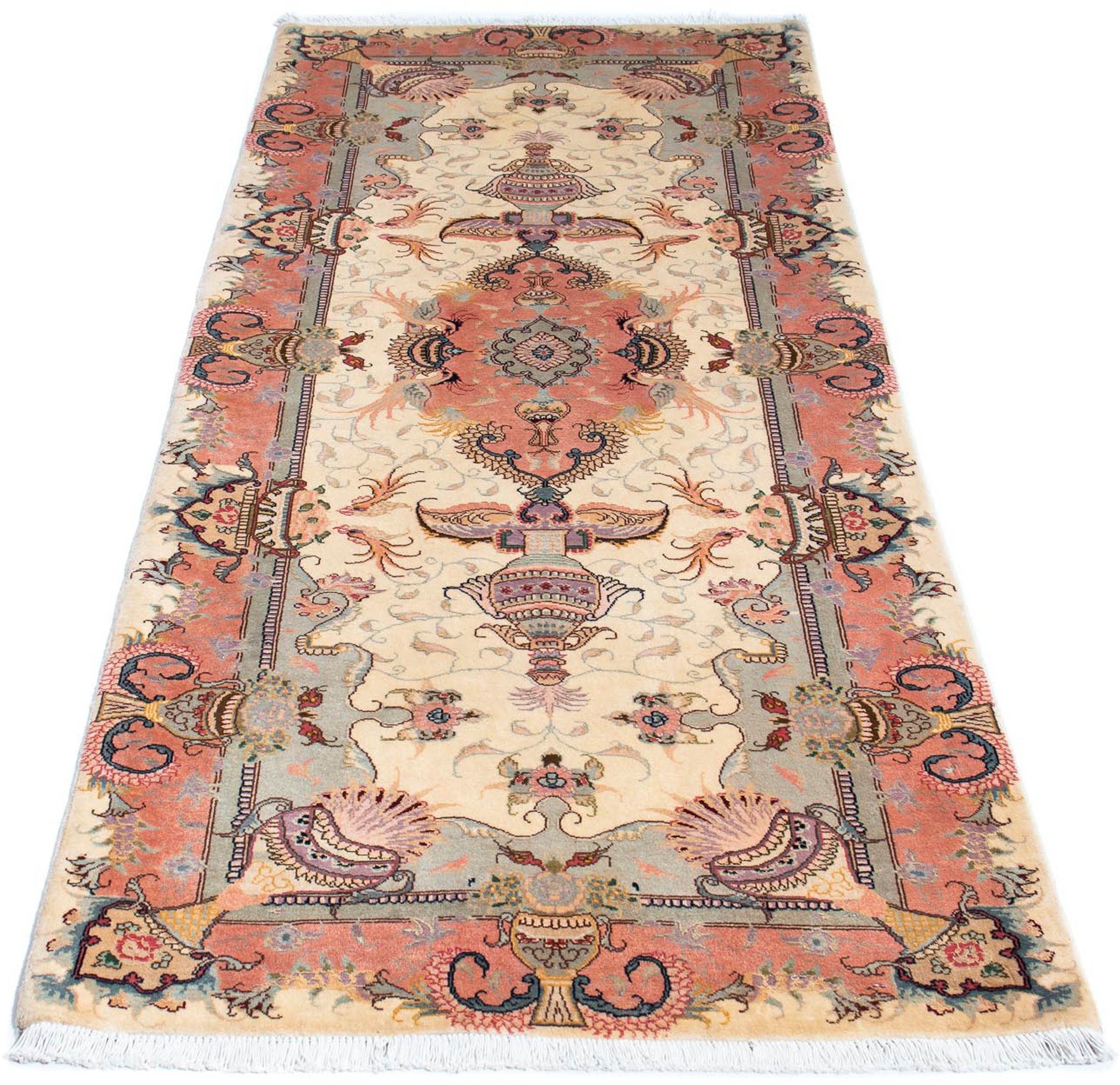 Image of morgenland Orientteppich »Perser - Täbriz - Royal - 203 x 80 cm - beige«, rechteckig, 7 mm Höhe, Wohnzimmer, Handgeknüpft, Einzelstück mit Zertifikat bei Ackermann Versand Schweiz