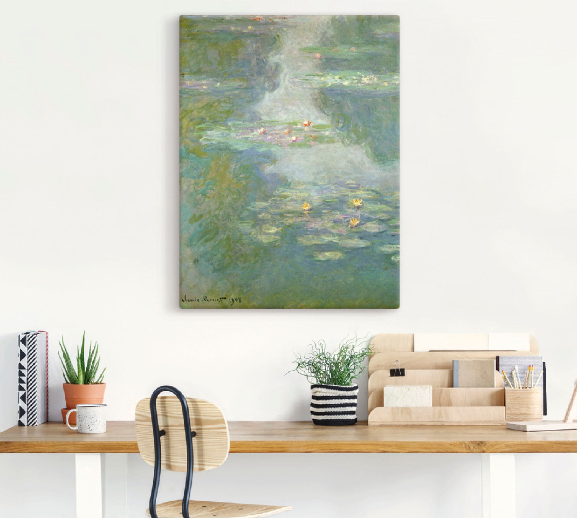 Artland Leinwandbild »Seerosen (Wasserlandschaft). 1908.« Blumen 1 Stk. tlg. auf Holzrahmen gespannt