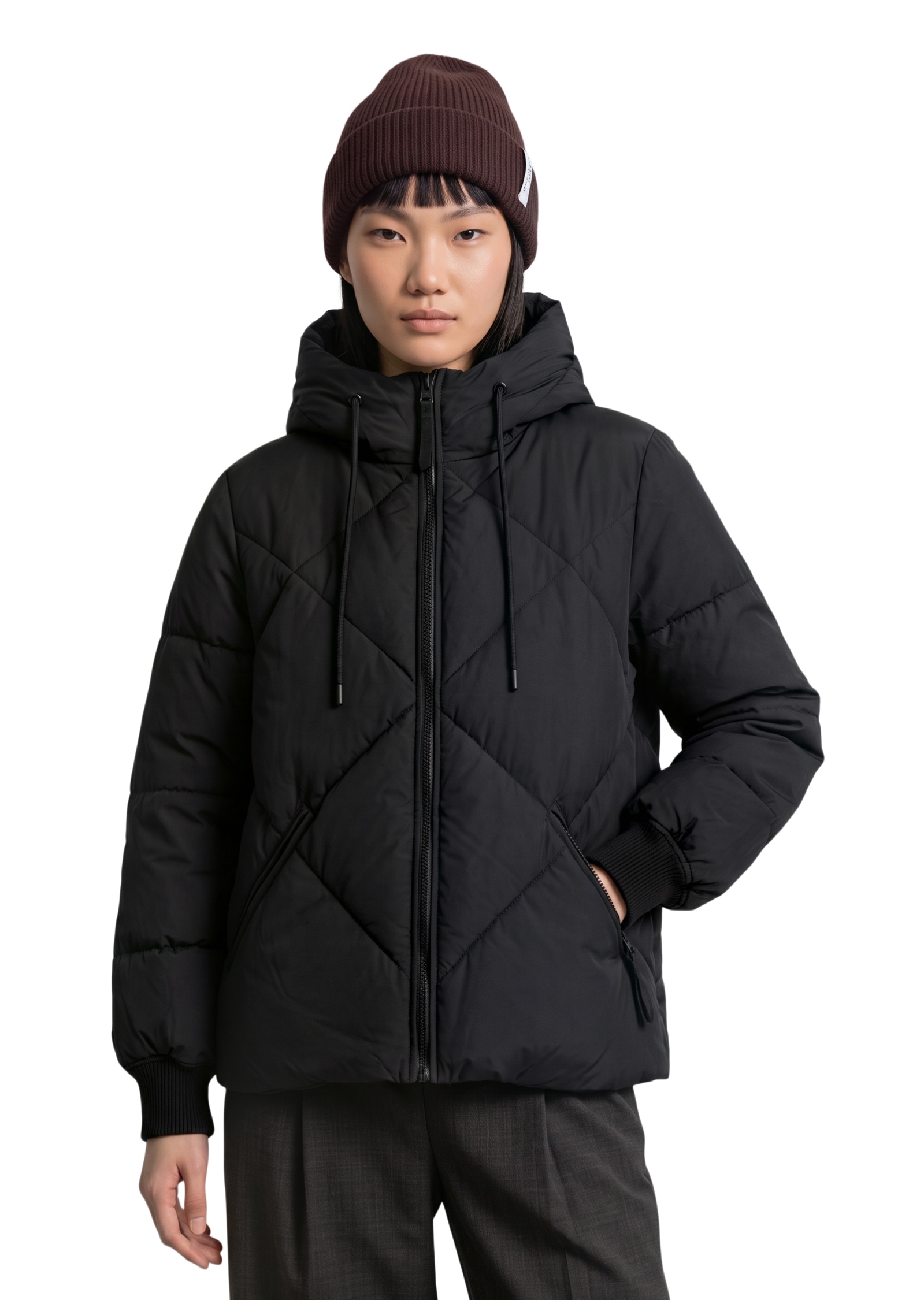 Image of Marc OPolo DENIM Steppjacke mit Kapuze relaxed aus recyceltem Polyester