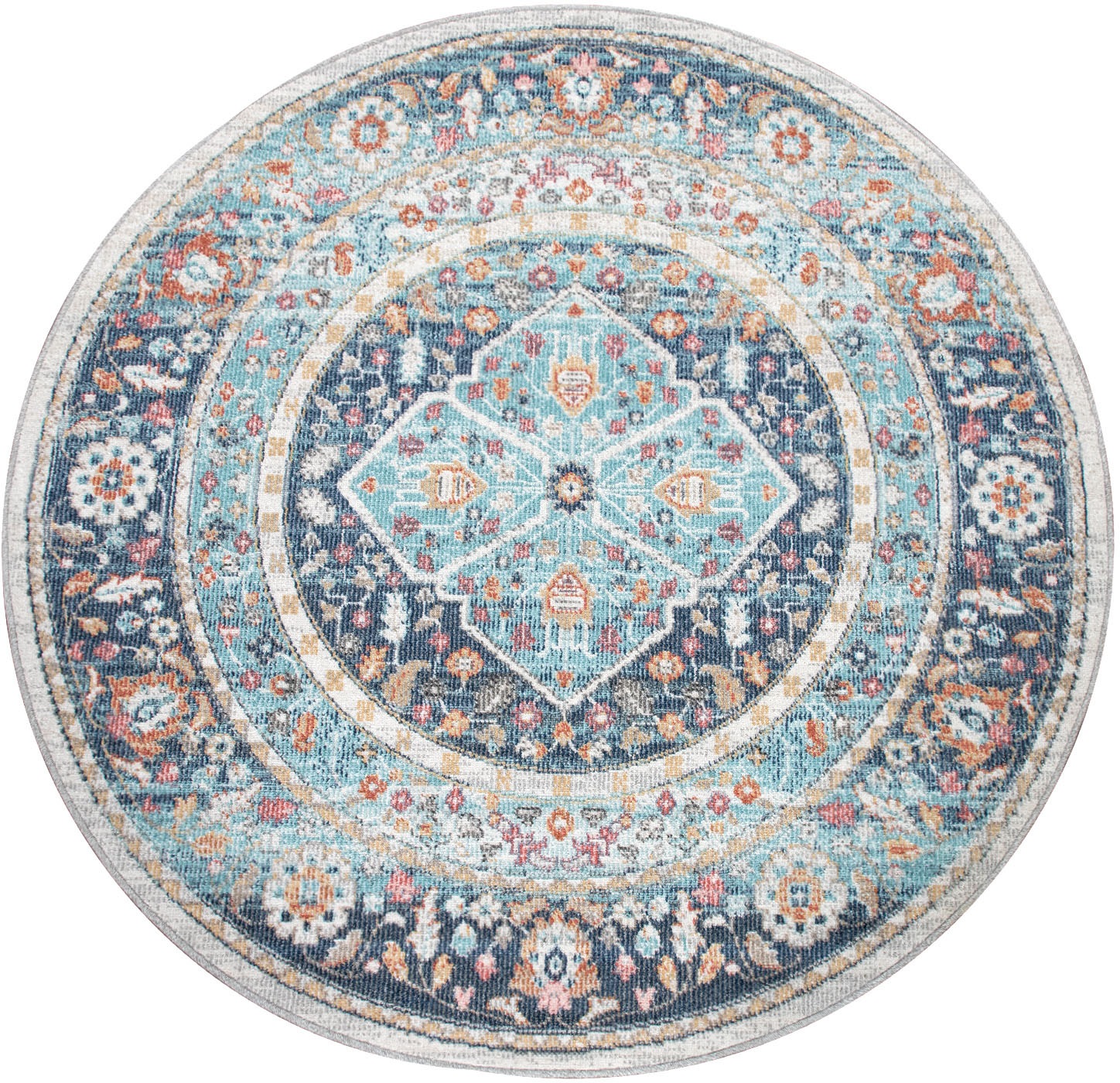 Image of Paco Home Teppich »Torres 274«, rund, 4 mm Höhe, Kurzflor, Orient-Optik, Vintage Design, In- und Outdoor geeignet, ideal im Wohnzimmer & Schlafzimmer bei Ackermann Versand Schweiz