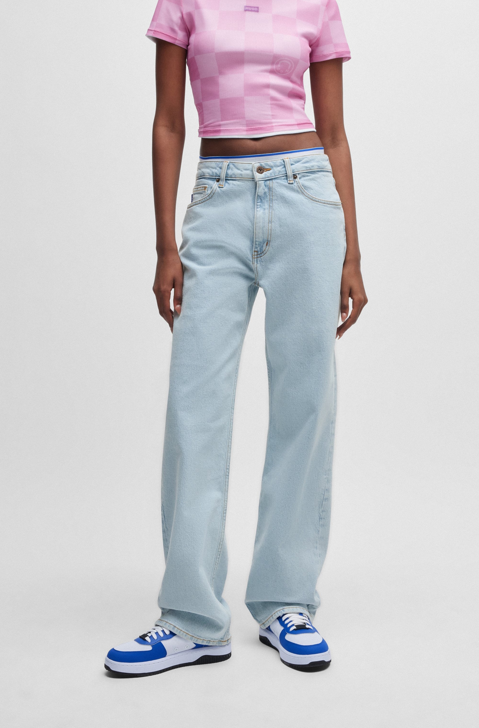 Image of HUGO Straight-Jeans "Elyah" Mid Rise, extralang