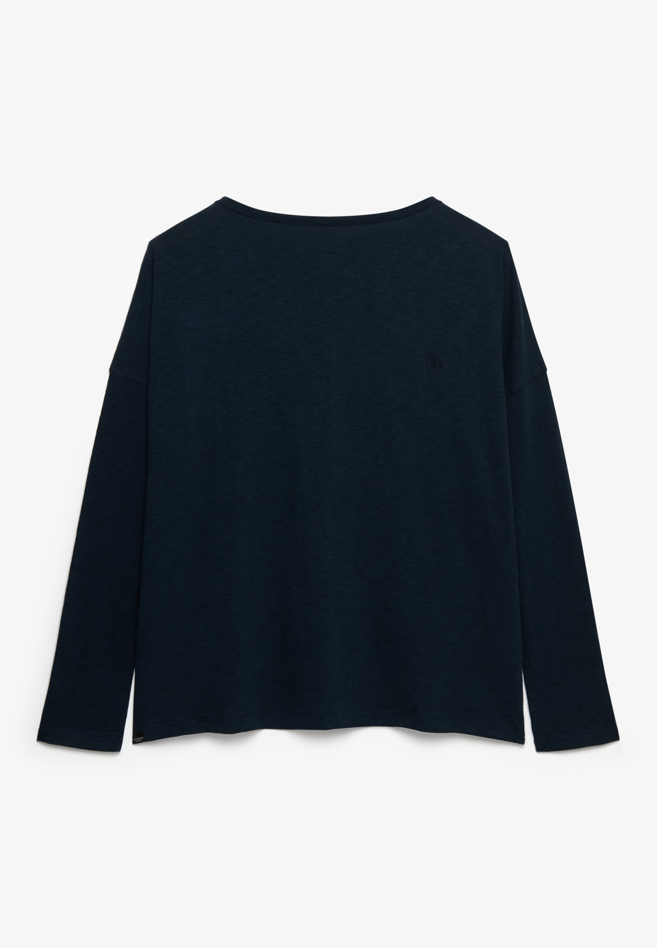 Superdry T-shirt à manches longues »STUDIOS BOAT NECK SLUB LS TOP« mélange de coton, oversize