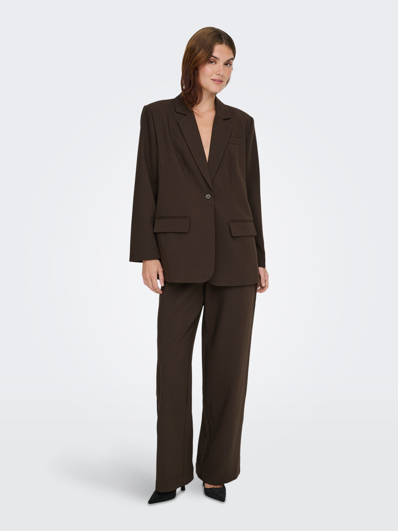 ONLY Pantalon de costume »ONLLINDA-RAVEN HW STR PANTS TLR«  mélange de matériaux