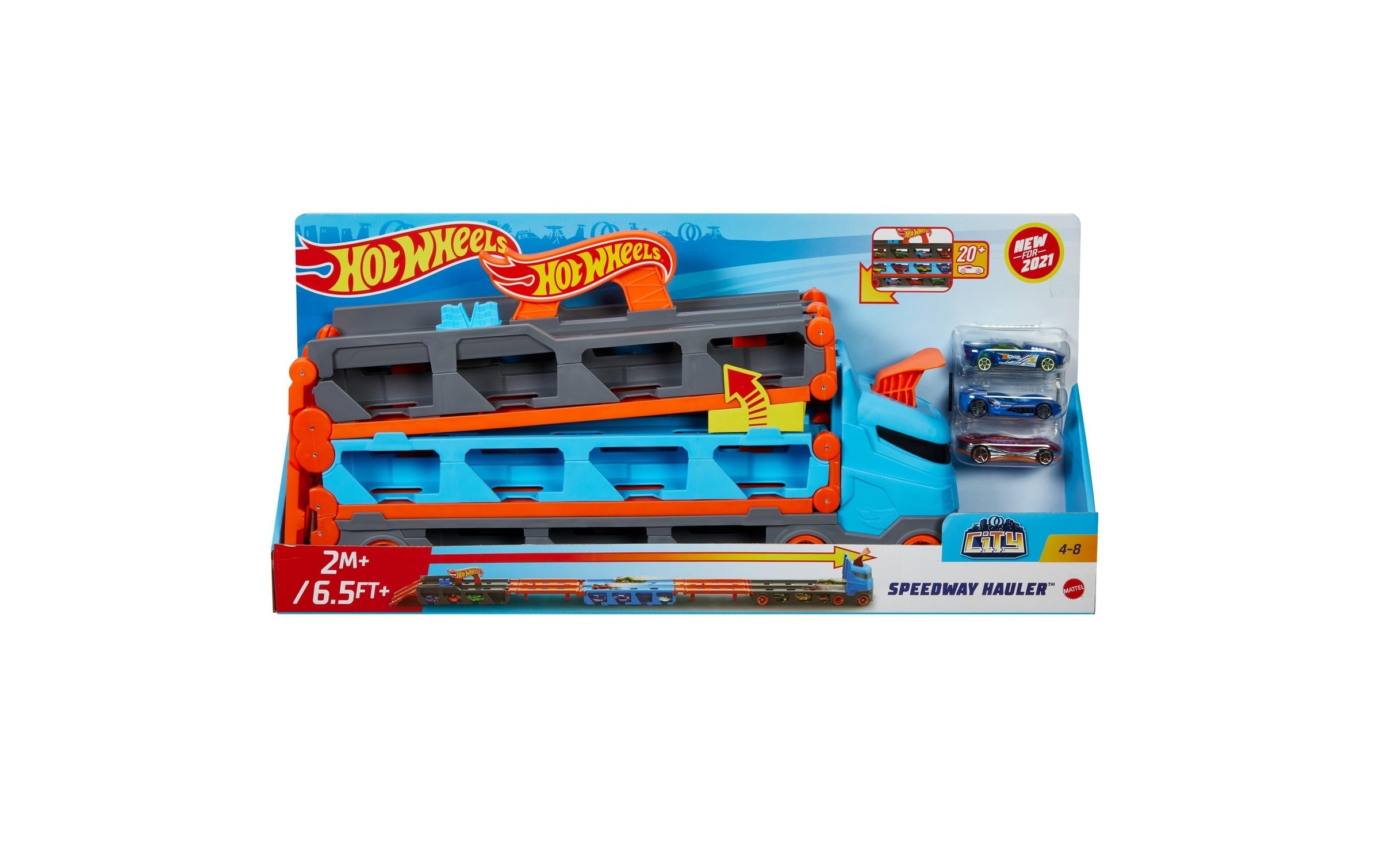 Hot Wheels Spielzeug-Auto »City 2-in-1 Rennbahn-Transporter«