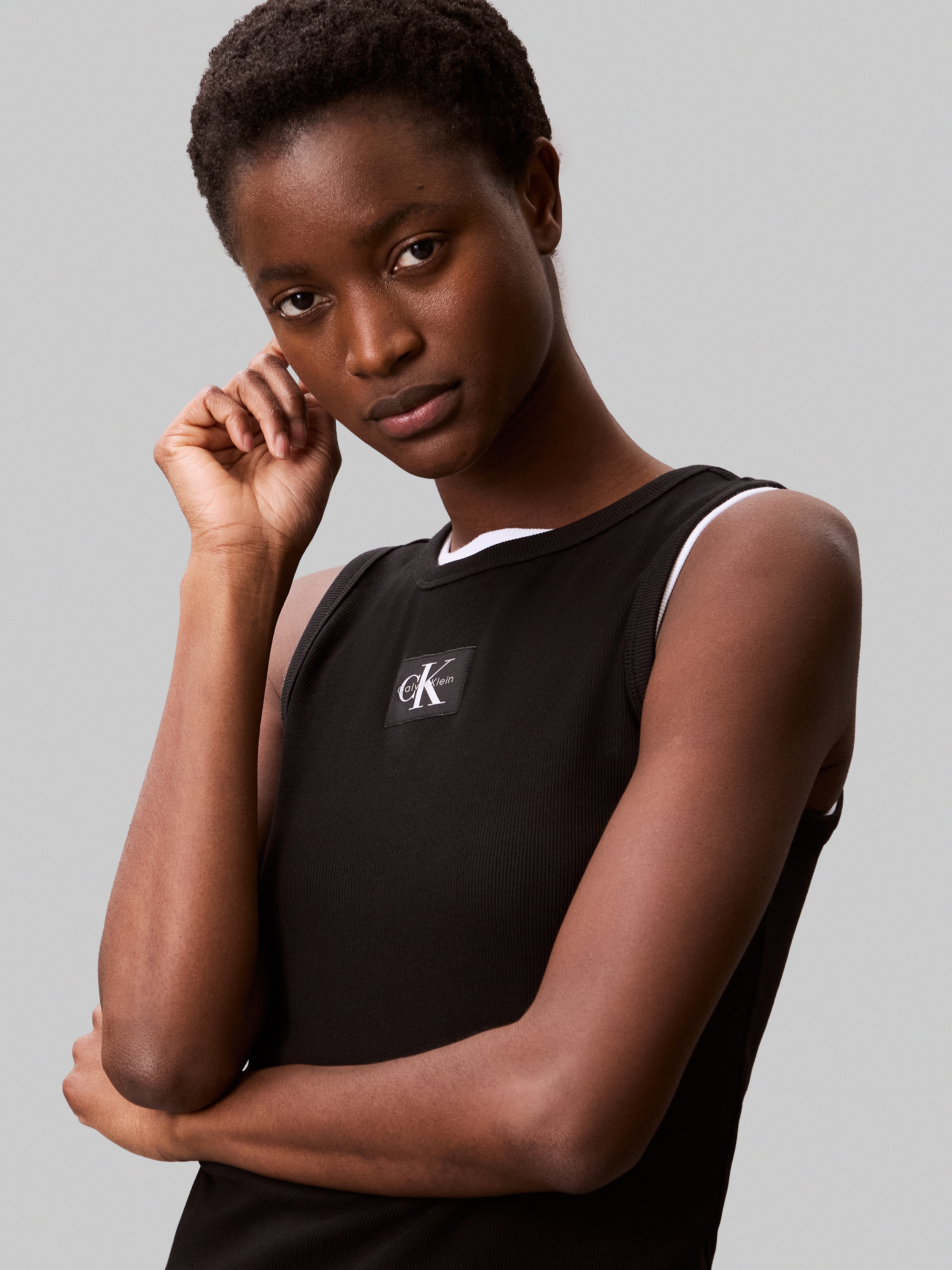 Calvin Klein Jeans Débardeur »A - WVN LBL 2X2 CTTN« Mit Rundhalsausschnitt