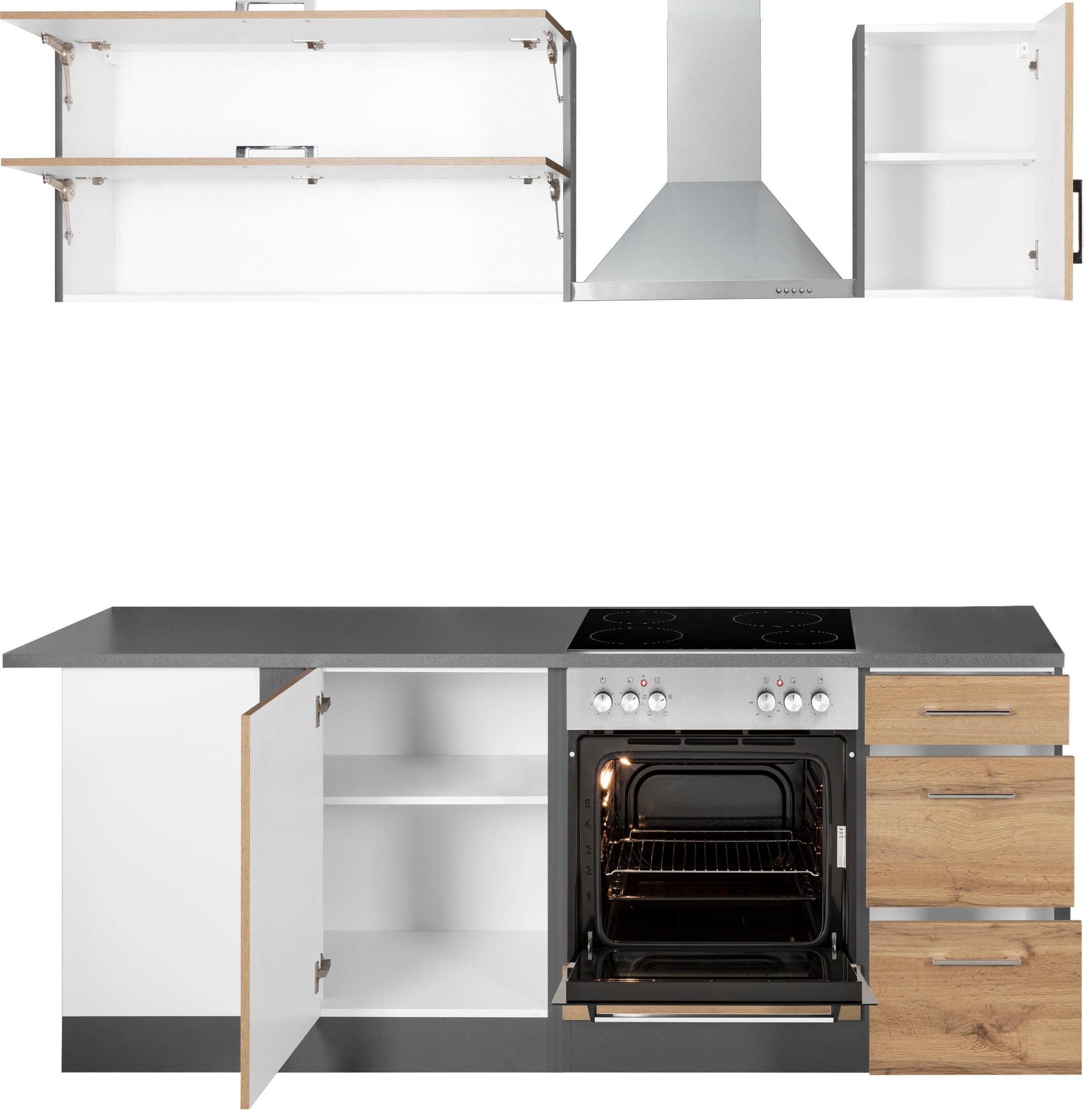 KOCHSTATION Cuisine d'angle »KS-Colmar« sans appareils électriques, largeur d'installation 210/210 cm