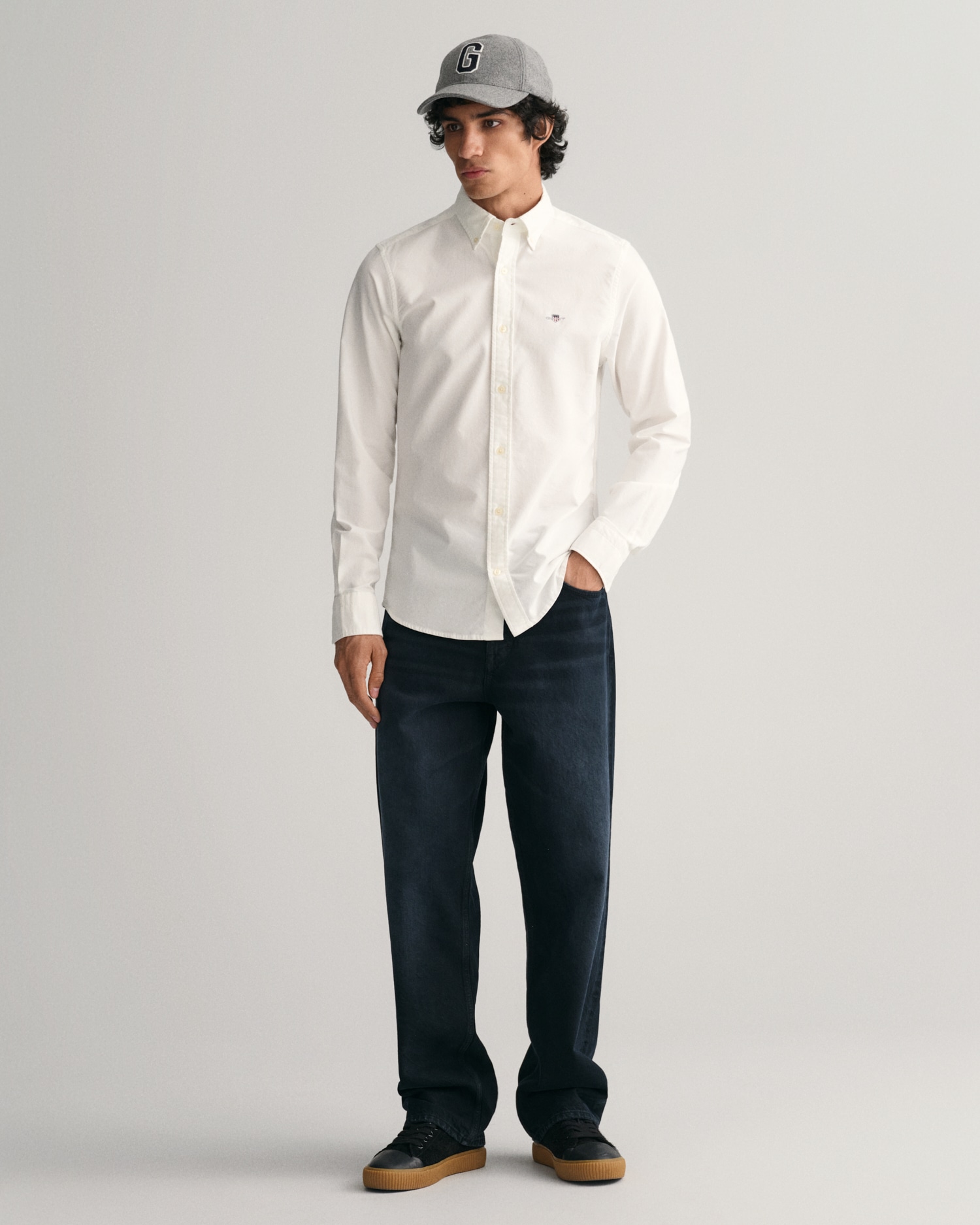 Gant Langarmhemd »Slim Fit Oxford Hemd strukturiert langlebig dicker«, Oxford Hemd Slim Fit