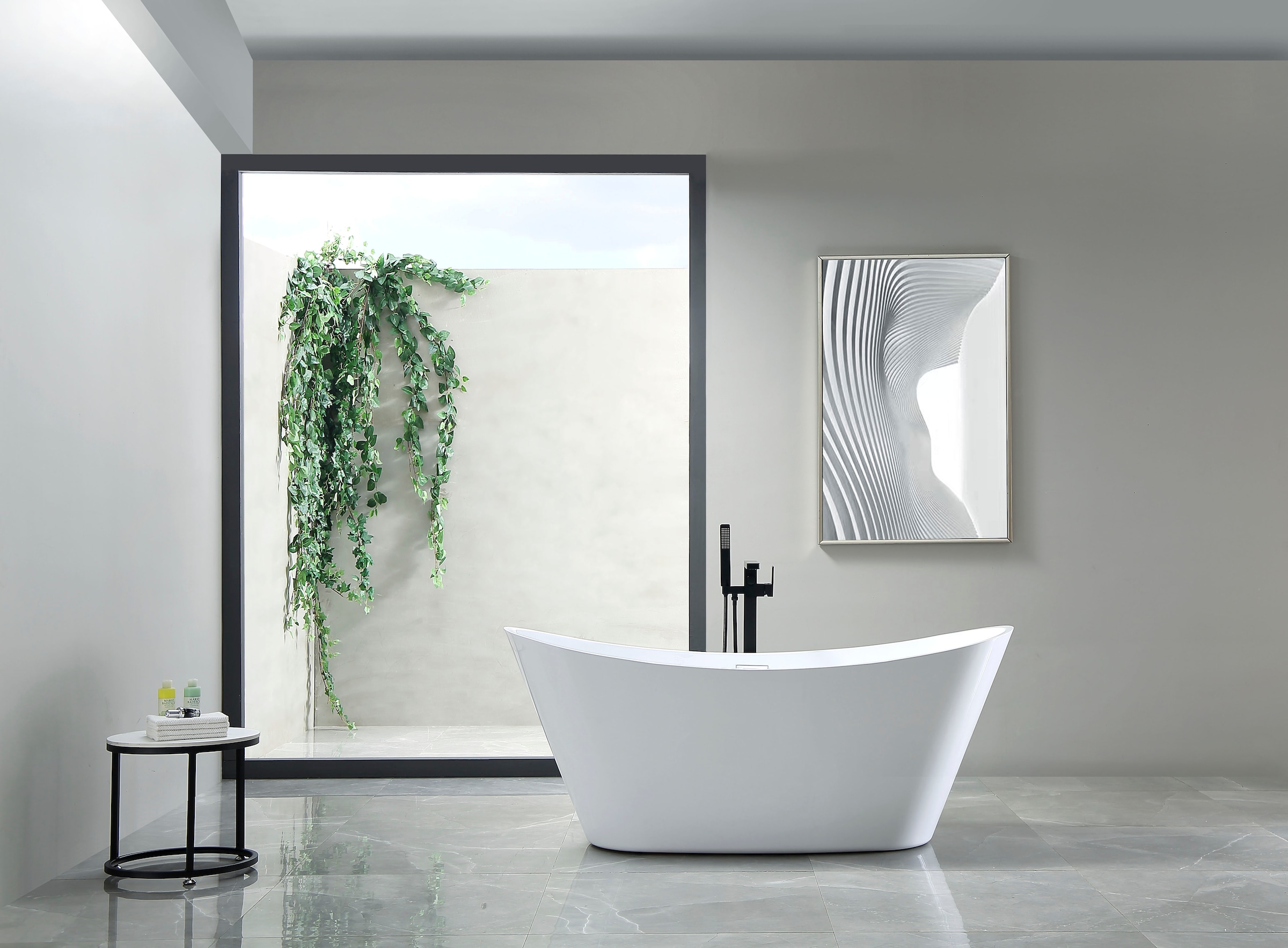 welltime Badewanne »Lagos« Höhe 72 cm mit Ablaufstöpsel | verstellbare Füsse | Überlauf Freistehend, 170x72x71 (LxBxH), Sanitäracryl, mit Pop Up Ventil