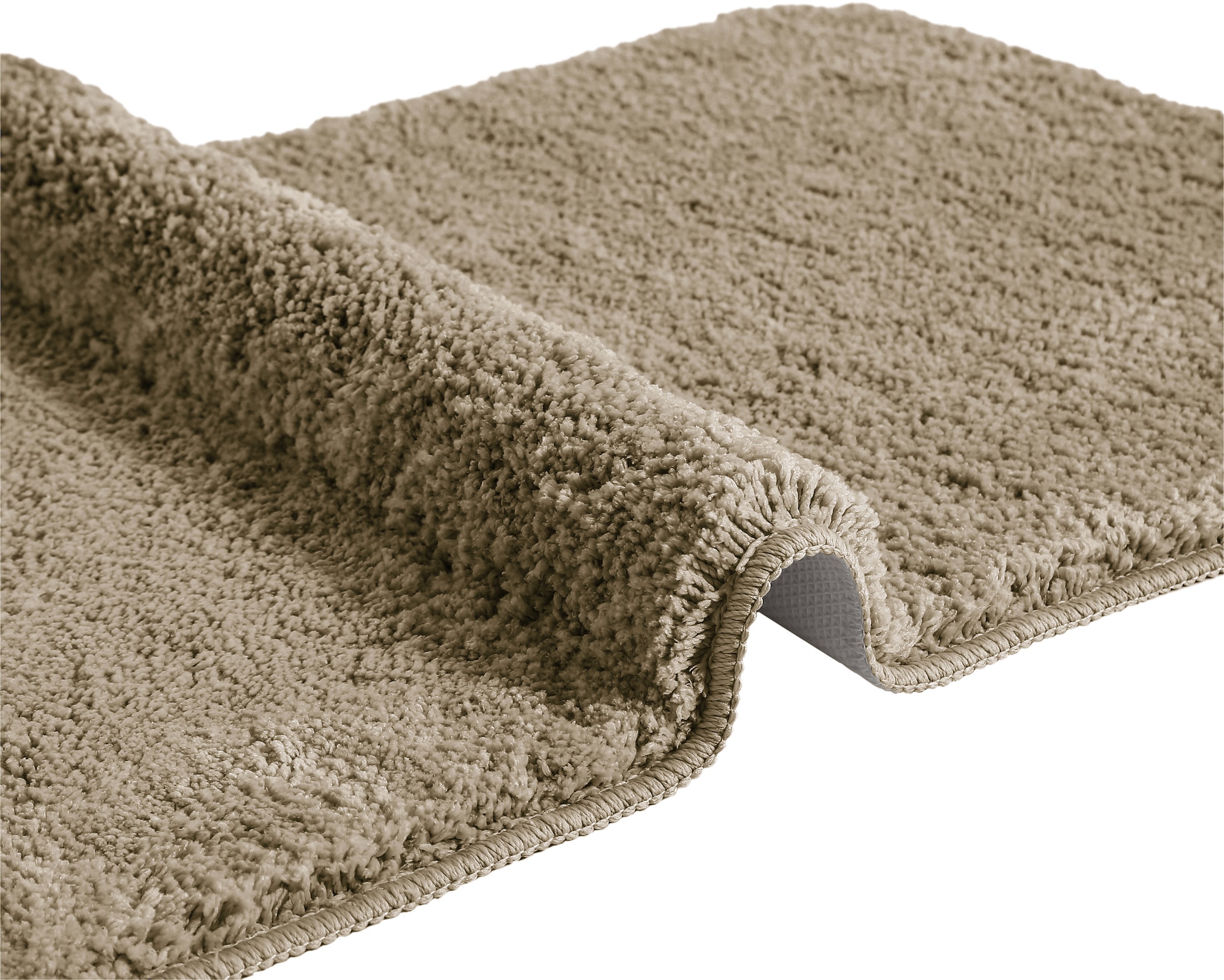 GOODproduct Tapis de bain »Inga, Badezimmer Teppich, Badvorleger« Höhe 20 mm revêtement antidérapant Résistant | Séchage rapide | compatible chauffage au sol Tapis de bain uni, doux, disponible en demi-cercle et rectangulaire
