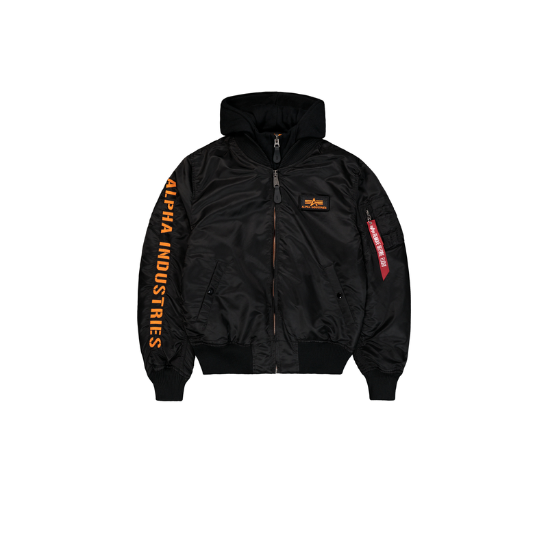 Alpha Industries , Bomberjacke »MA-1 D-Tec Sleeve Embroidery« , schwarz , XS , Flight Nylon Stoff