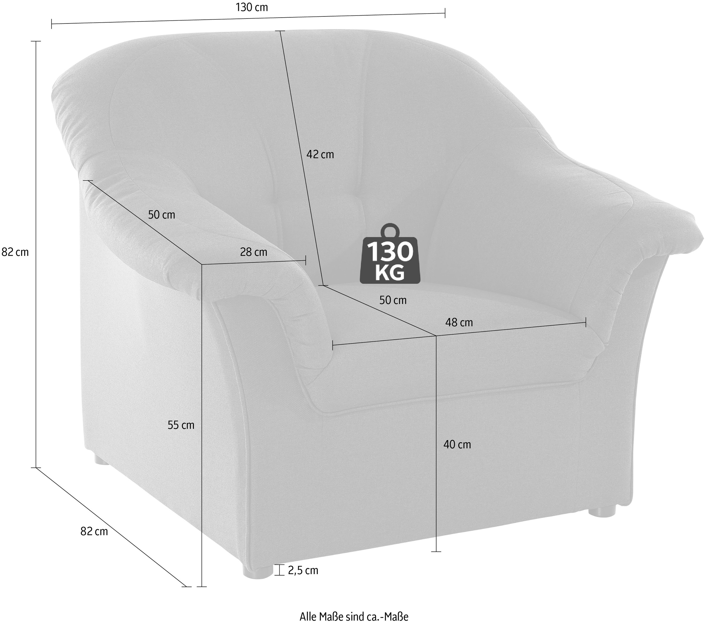 DOMO collection Fauteuil »Pegnitz zeitlos, elegant und bequem«