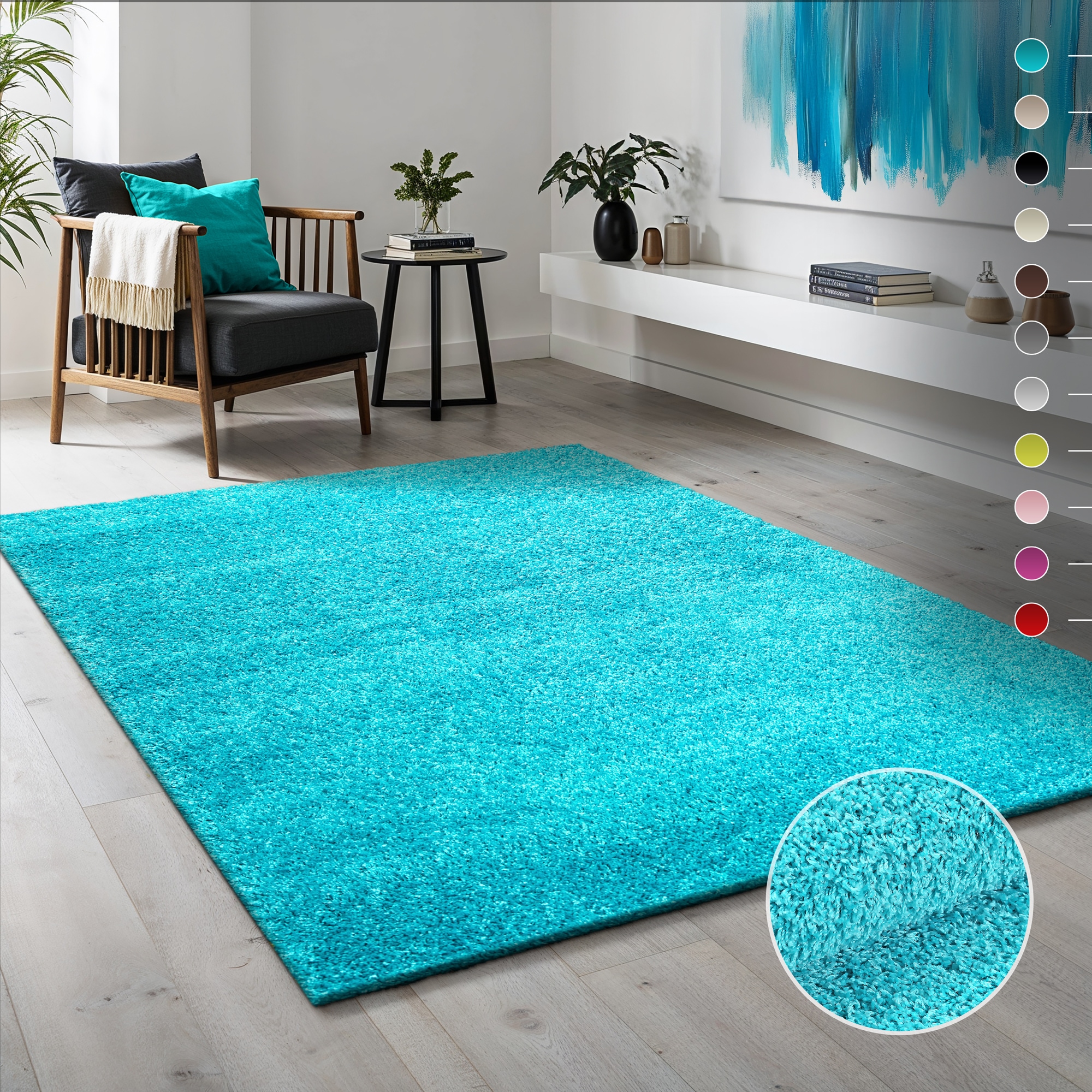 Sanat Tapis de sol à poils longs »LOCA« Rectangulaire 30 mm Höhe Wohnzimmer, Langflor, Shaggy, Schlafzimmer
